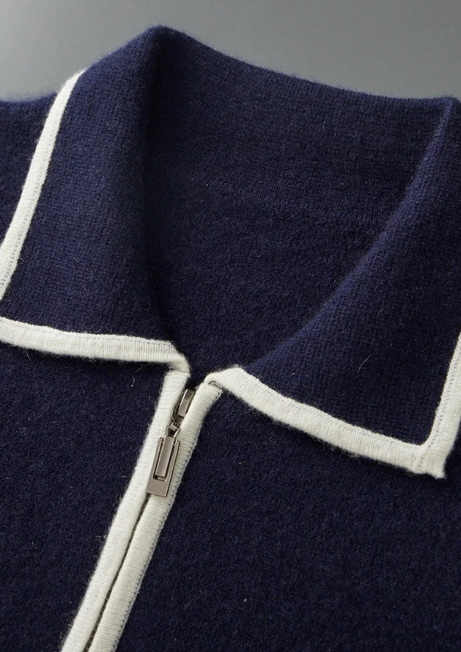 Merino wool polo cardigan