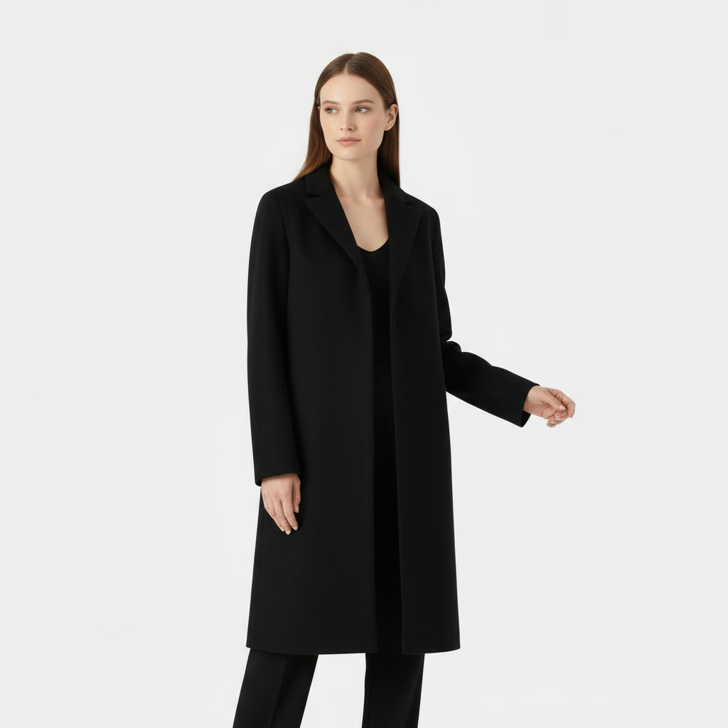 Women's Classy Wool One Piece Trench Coat