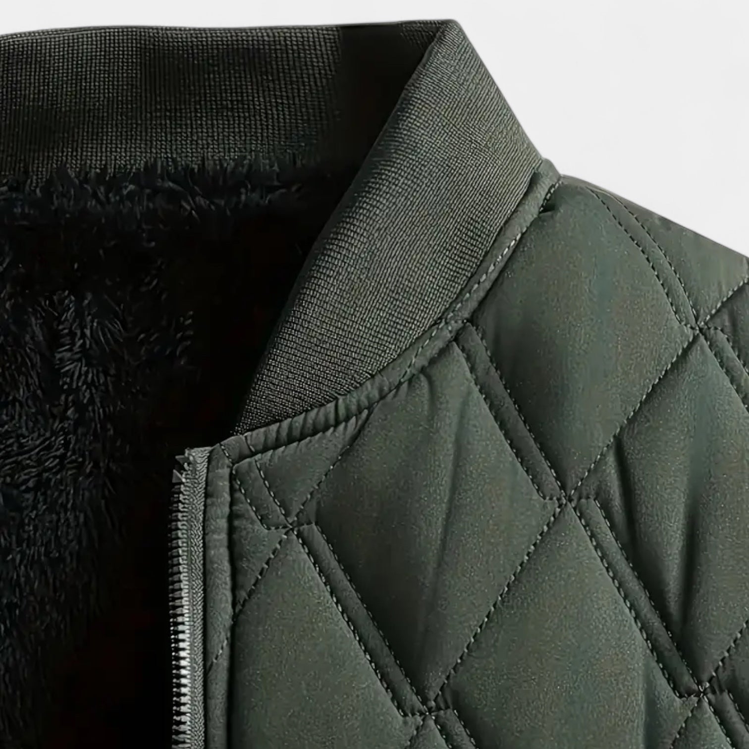 Men’s Quilted Bomber Jacket – Fleece-Lined Winter Jacket