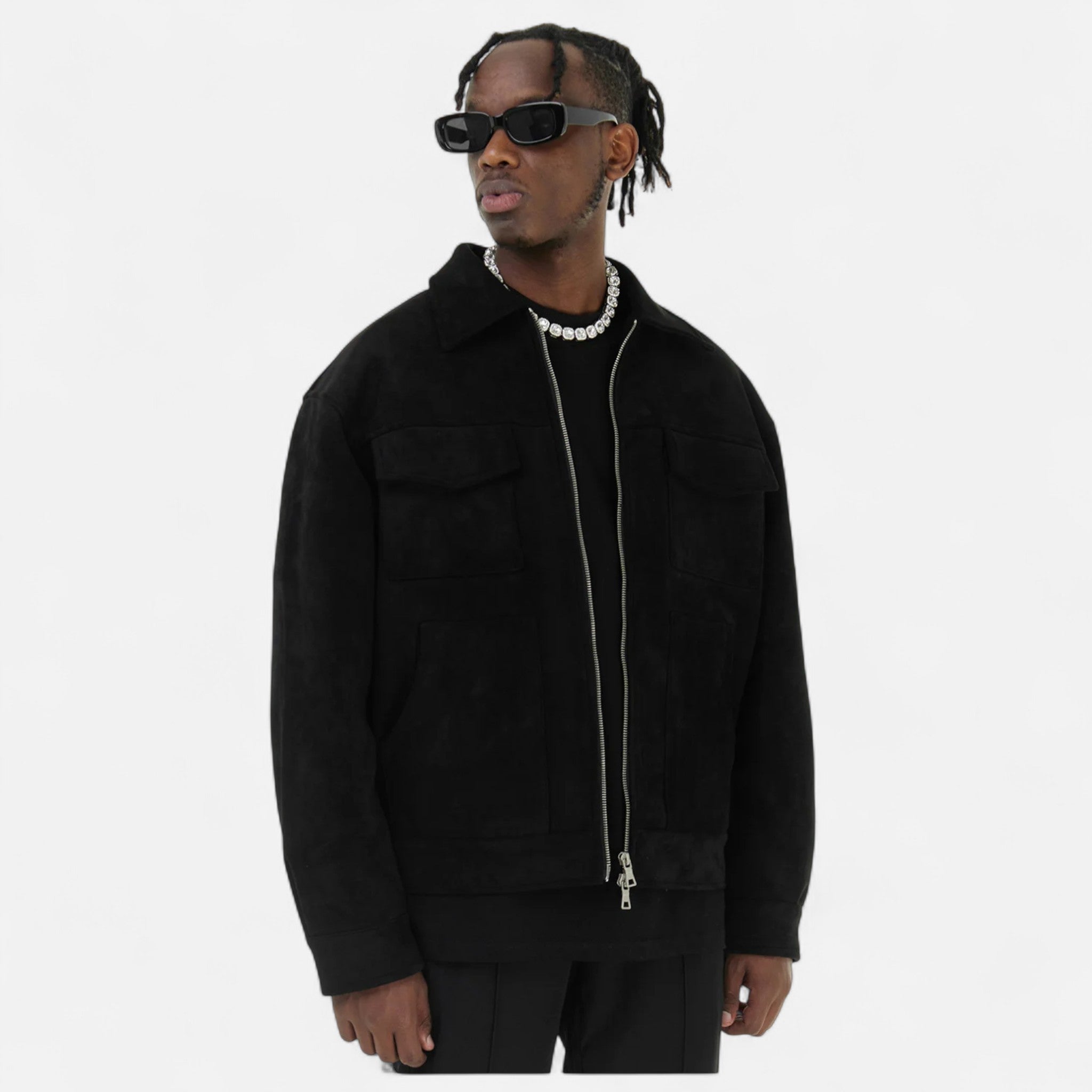 Men’s Loose-Fit Suede Jacket