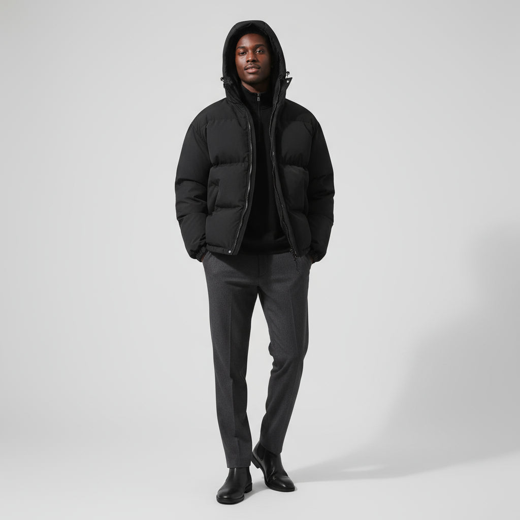 Men’s Down Puffer Winter Jacket – Waterproof Windproof