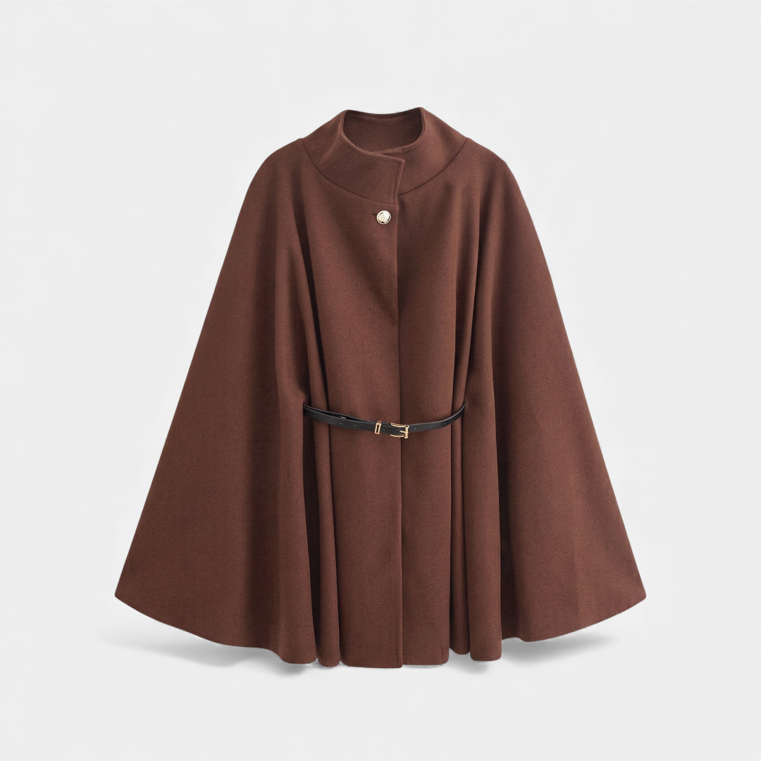 Belted Cape Coat for Women