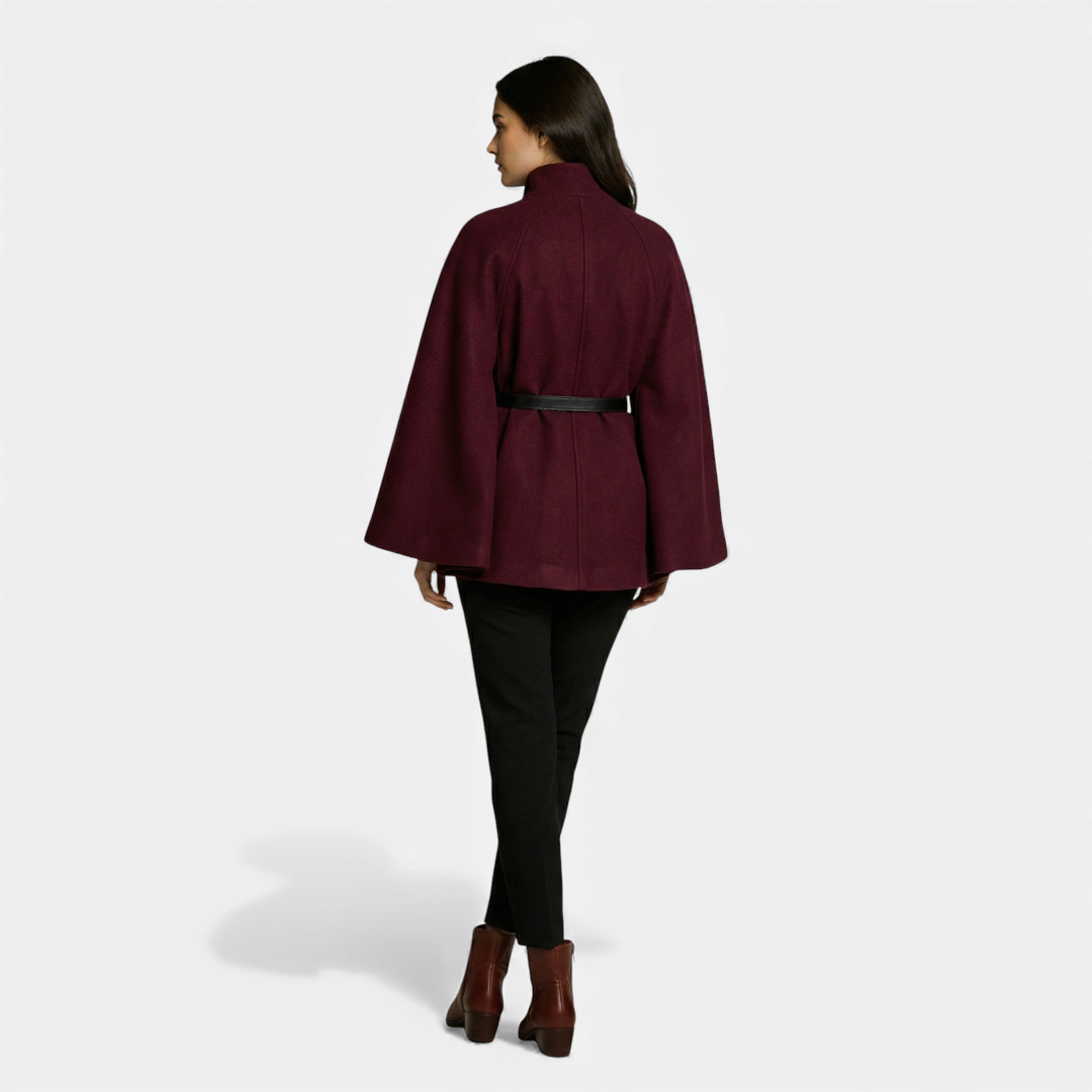 Belted Cape Coat for Women