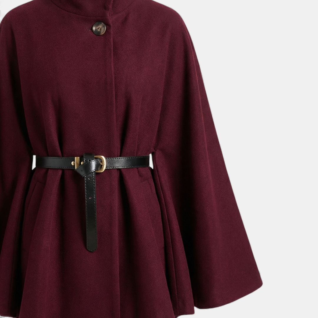 Belted Cape Coat for Women