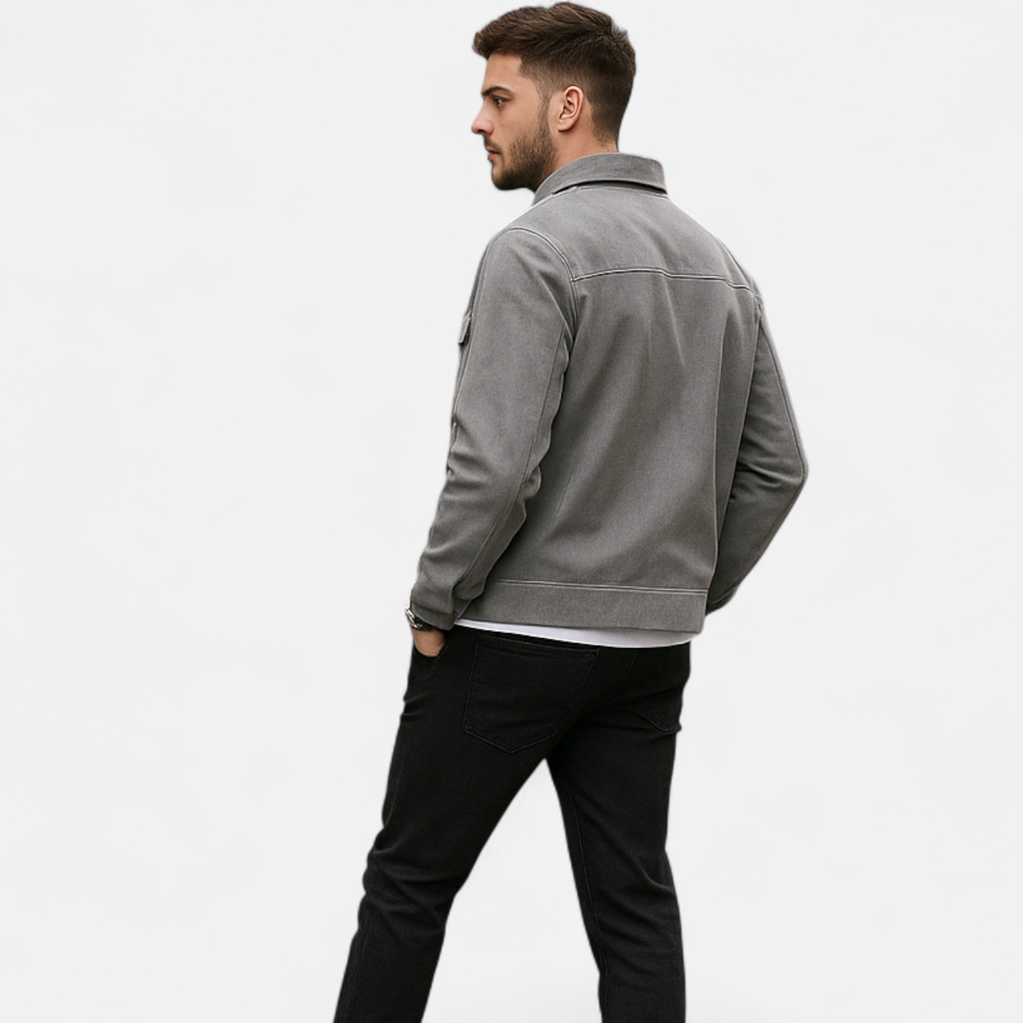 Men’s Loose-Fit Suede Jacket