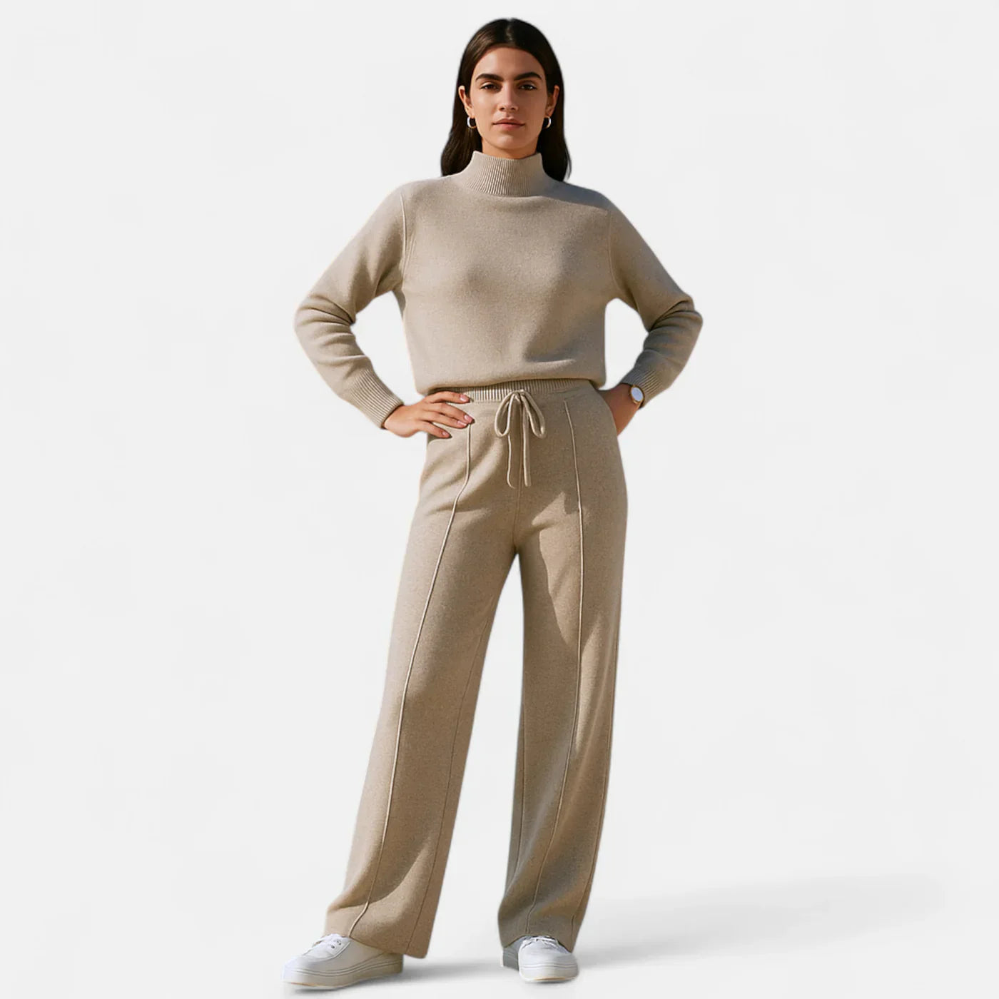 Women’s Wide-Leg Knit Wool Pants