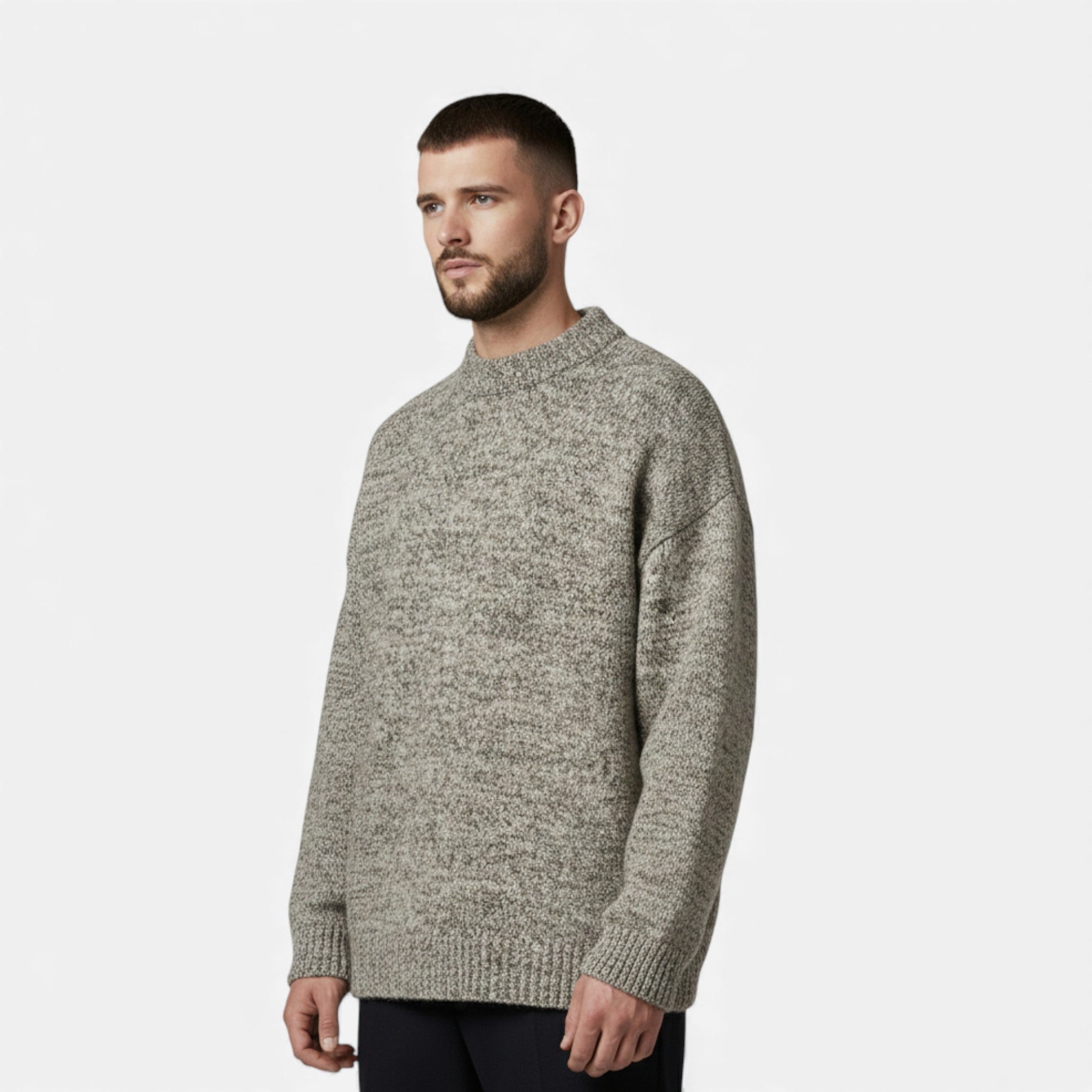 Men’s Wool-Effect Crew Neck Sweater