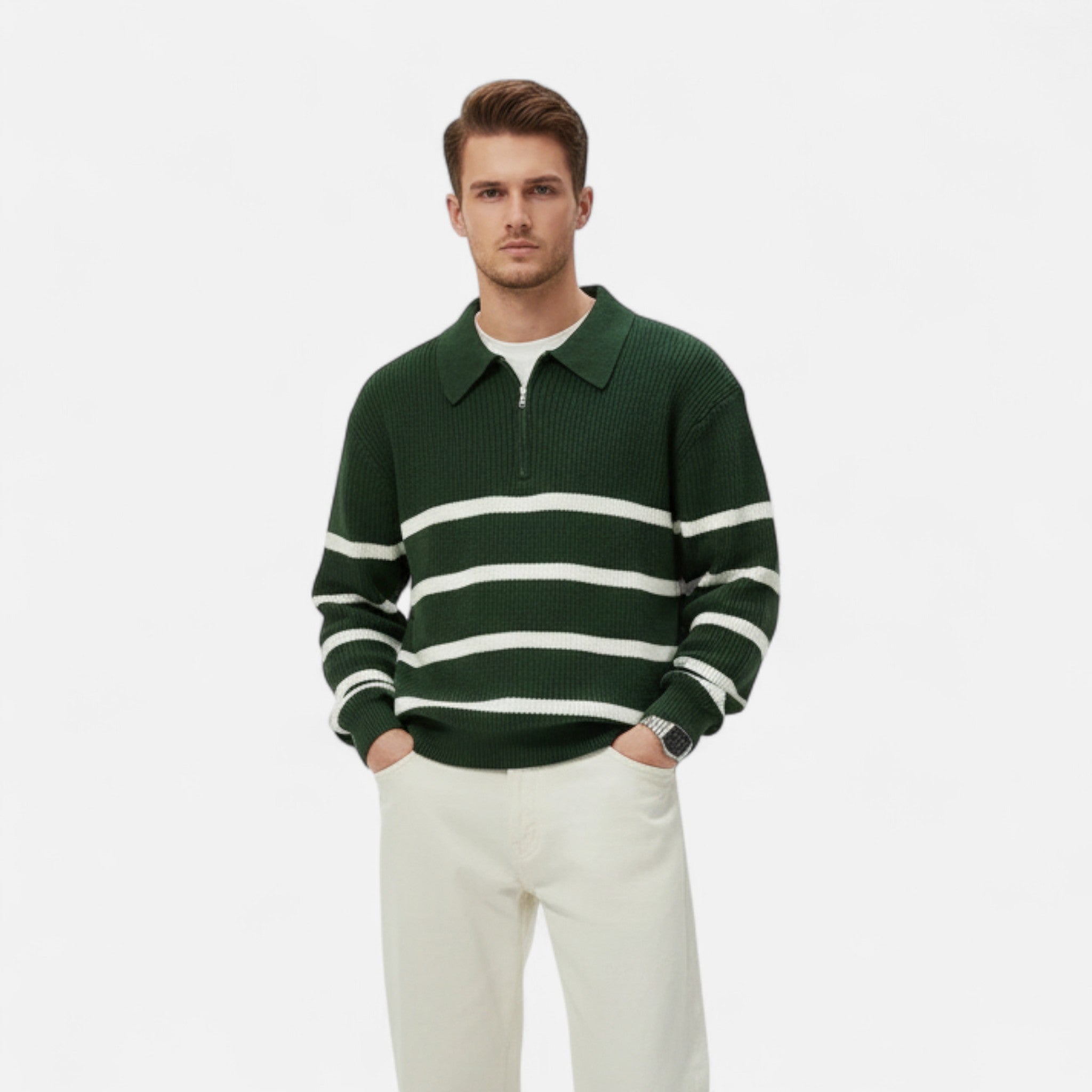 Men’s Striped Knitwear – Heritage Casual Elegance
