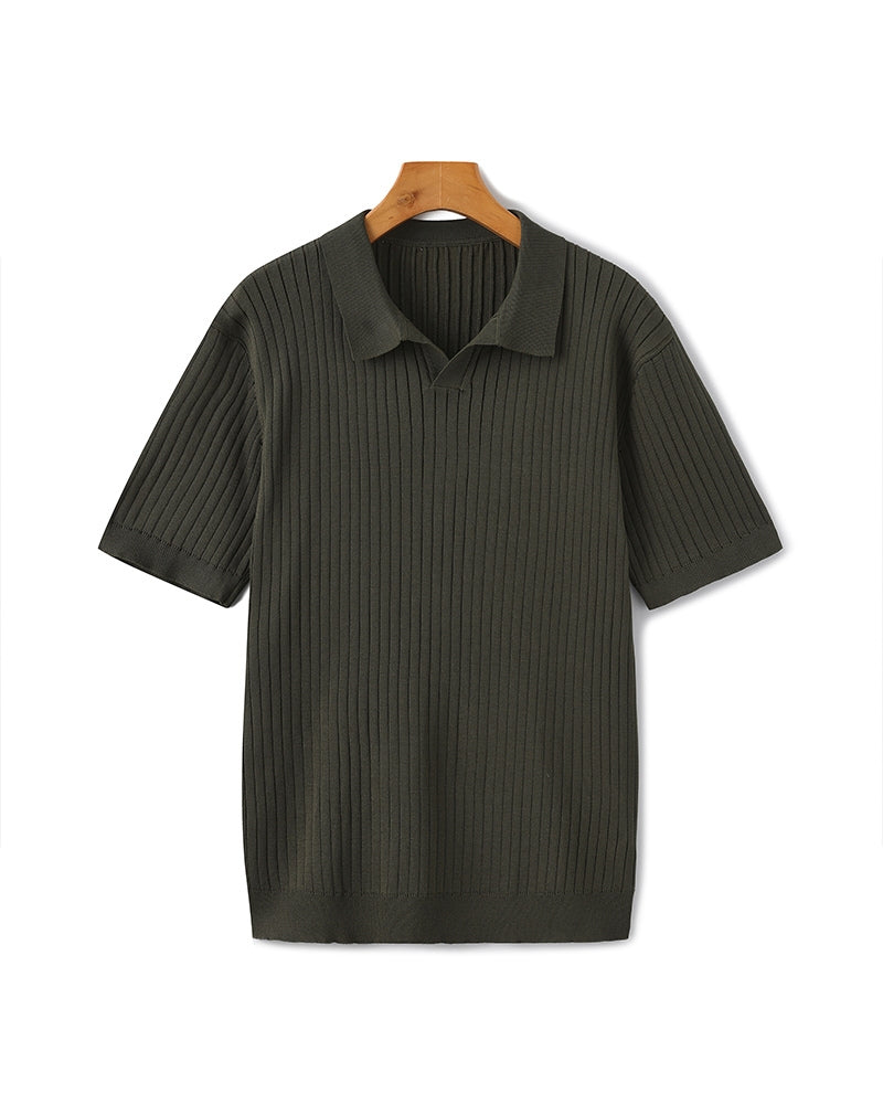Ribbed short sleeve Polo