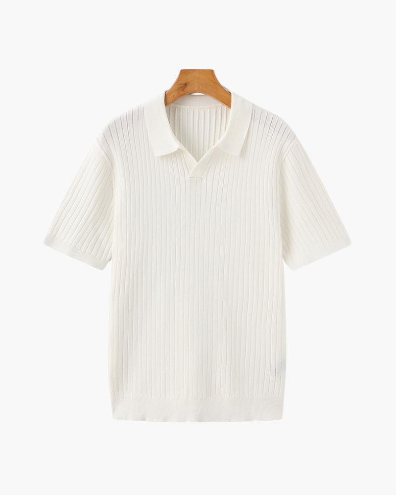 Ribbed short sleeve Polo