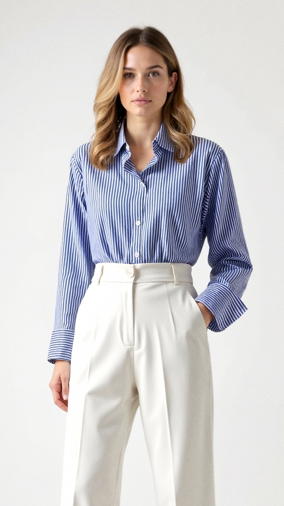Polished Striped Blouse