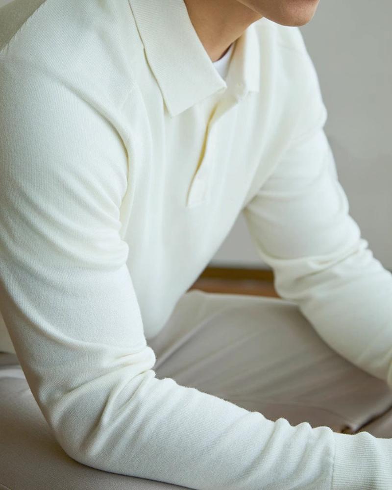 Long sleeve Polo Wool