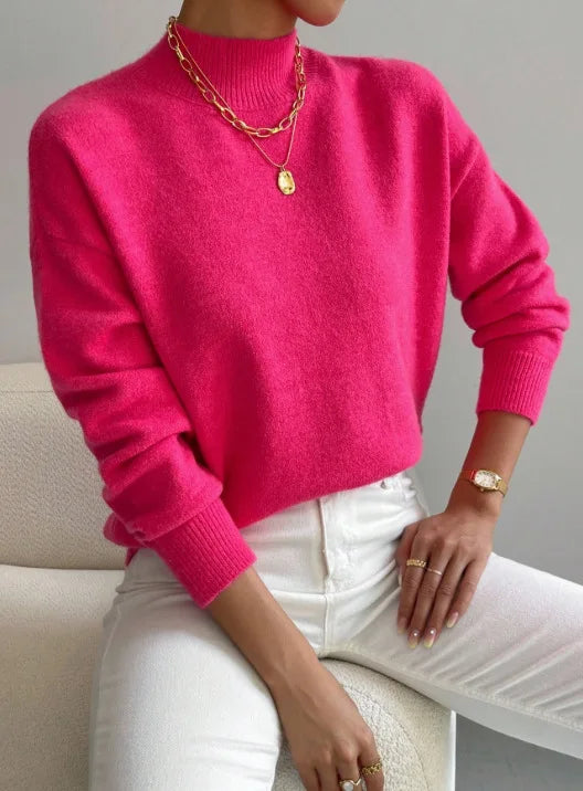 Loose Knitted Long Sleeve Pullover Sweater
