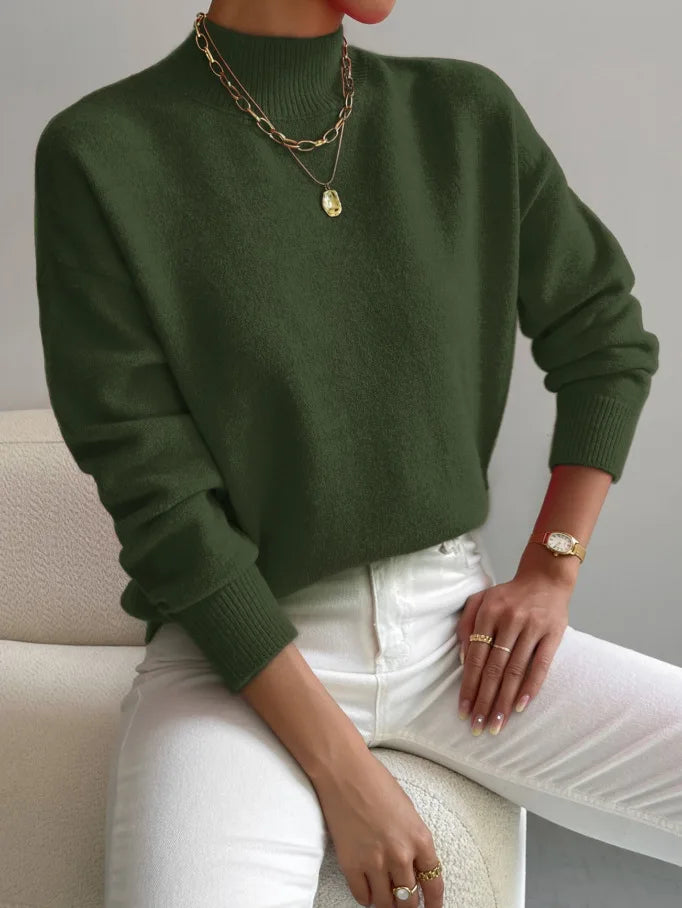 Loose Knitted Long Sleeve Pullover Sweater