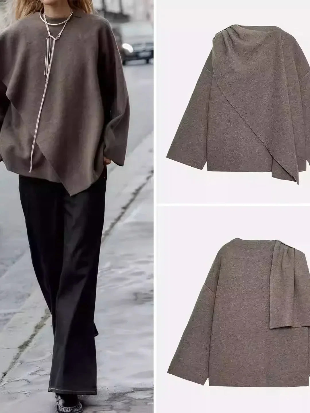 Asymmetric Knitted ort Coat