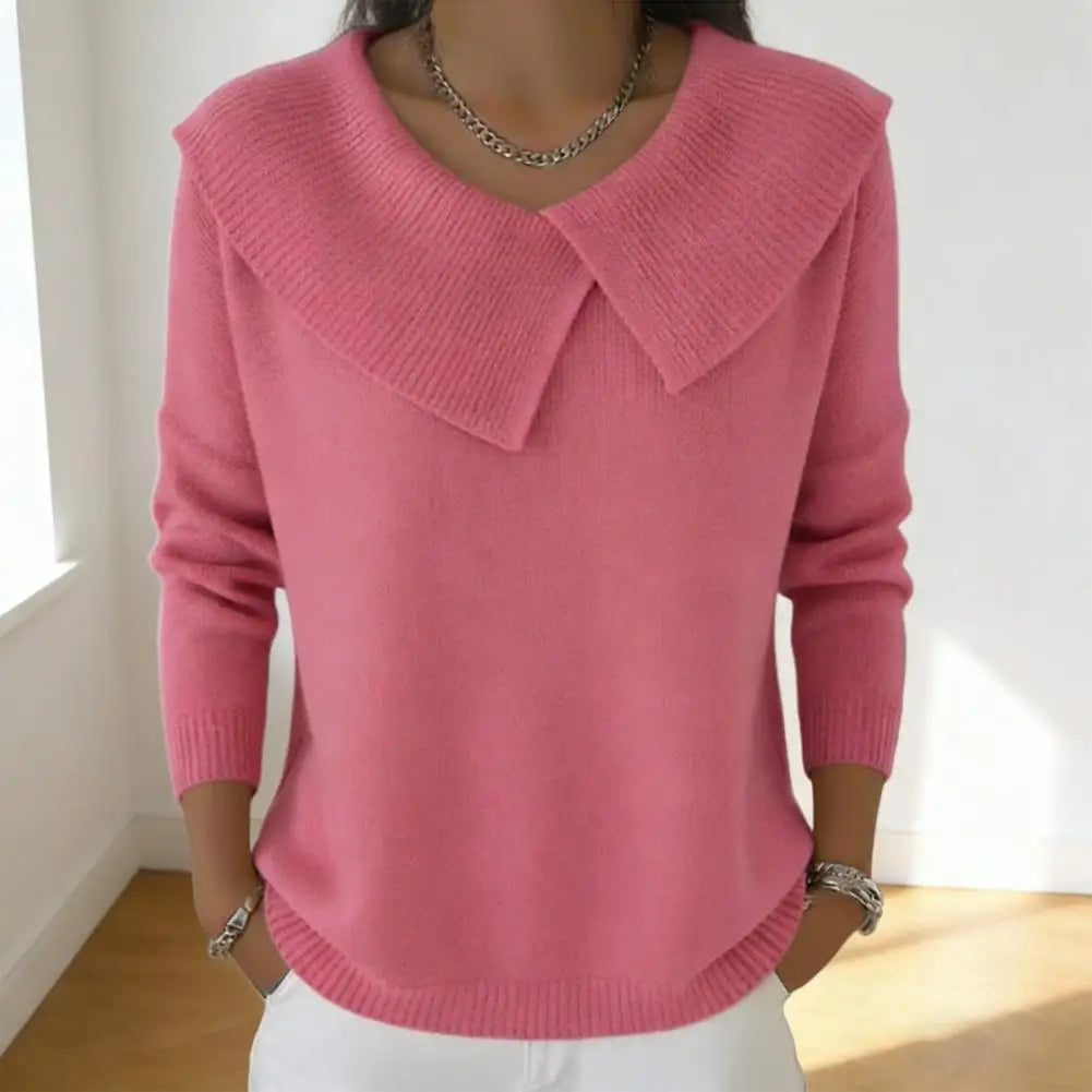 Knitting Tops Large Lapel Long Sleeve