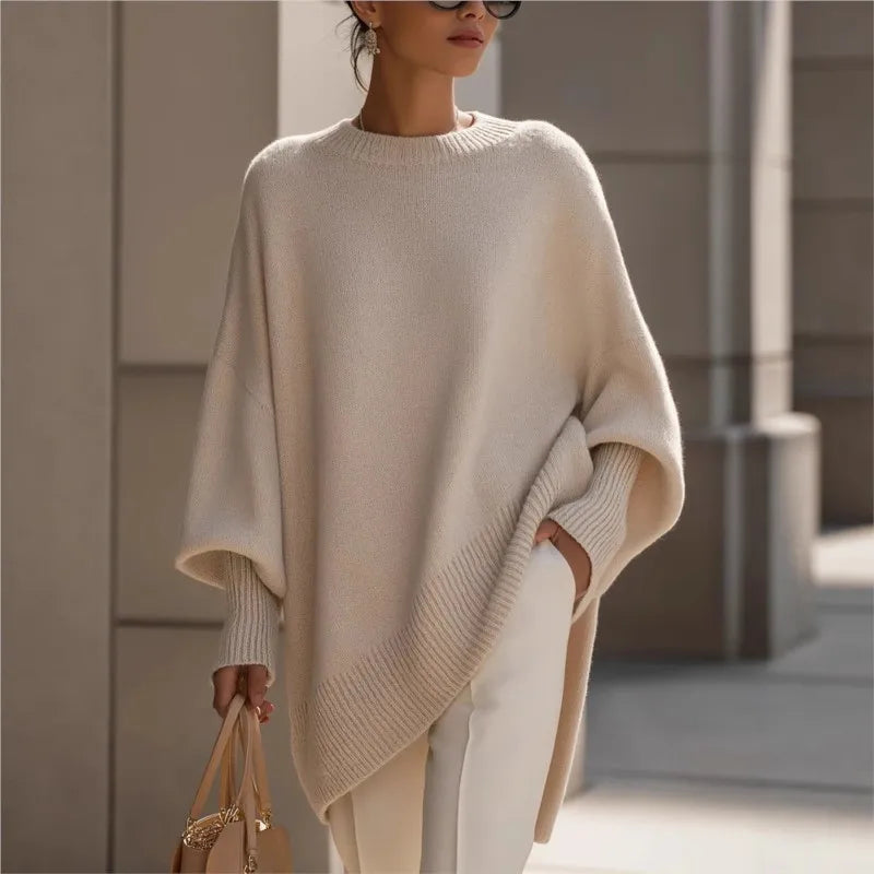 Asymmetric Batwing Knit Sweater