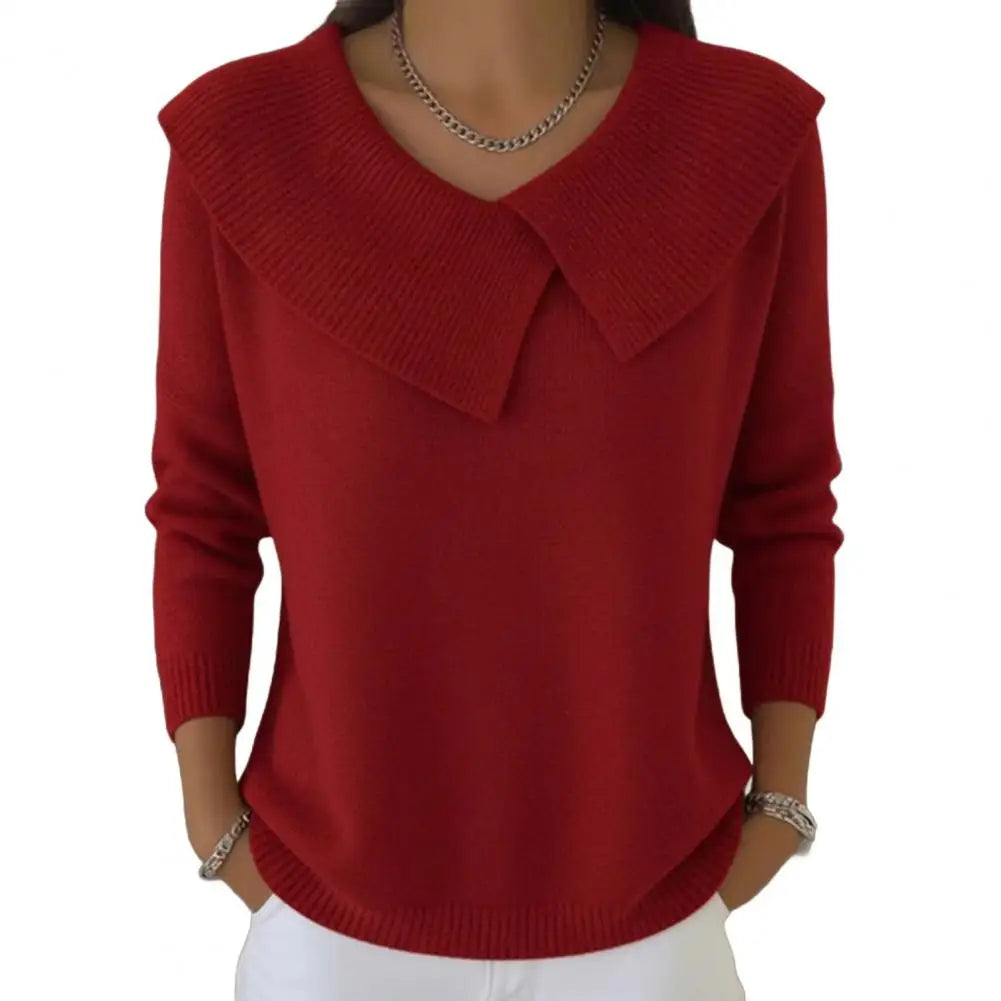 Knitting Tops Large Lapel Long Sleeve