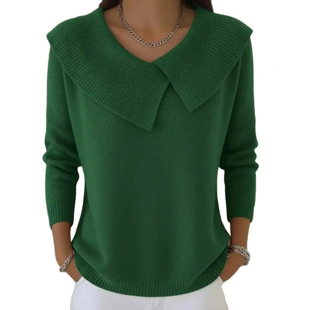 Knitting Tops Large Lapel Long Sleeve