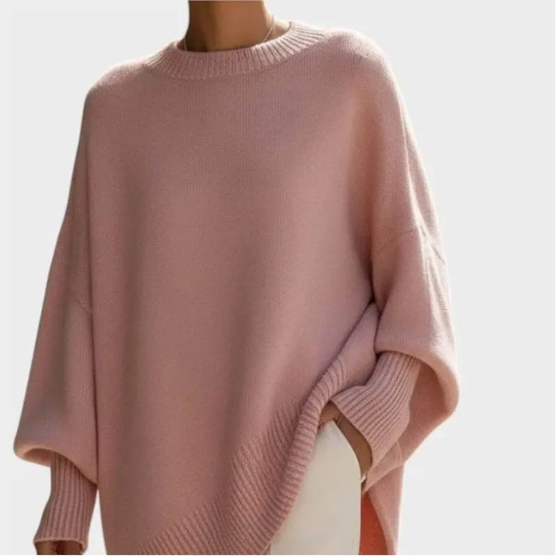 Asymmetric Batwing Knit Sweater