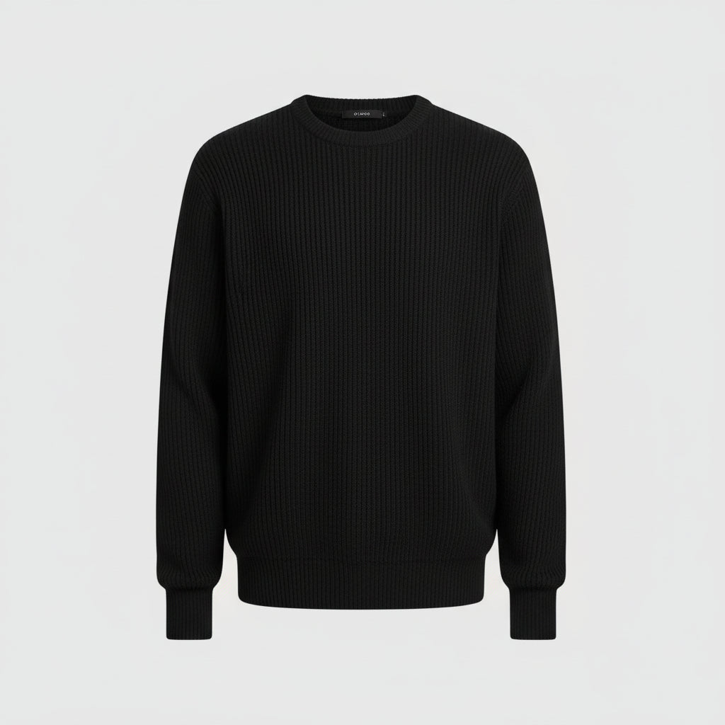 British Style Solid Sweater Black