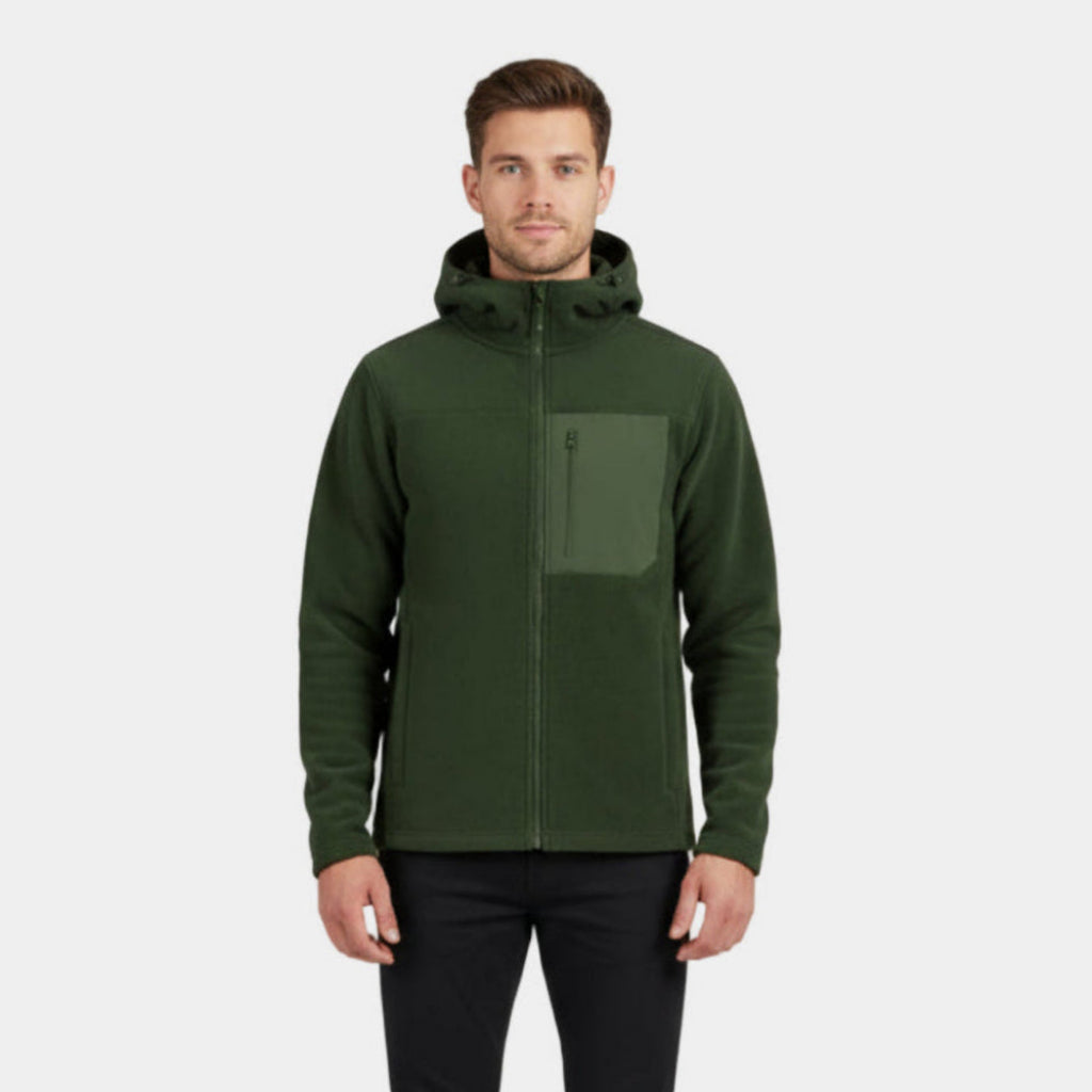 Men's Windproof Fleece Zip-Up Hoodie