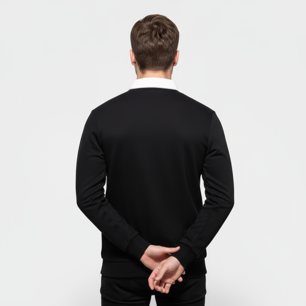 Men's Cotton Polo Neck Sweater