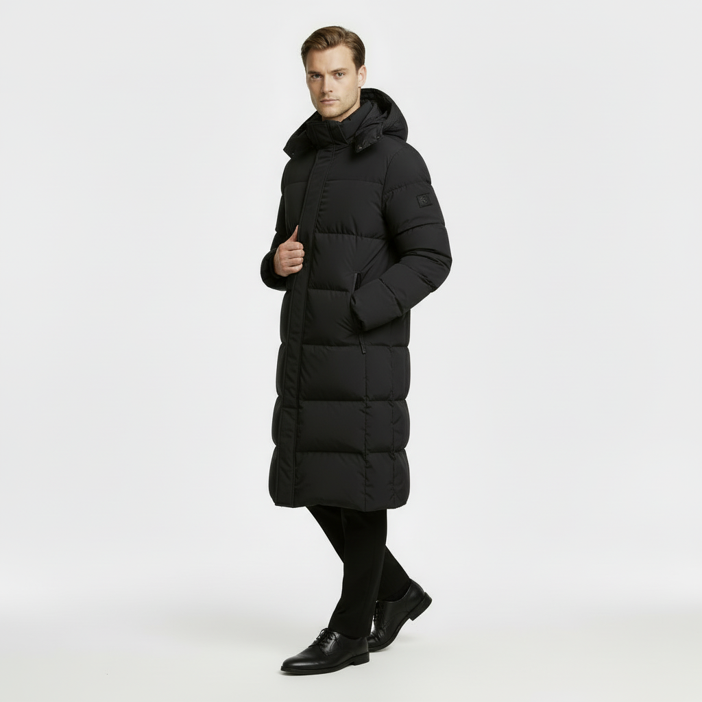Men's Long Puffer Coat - Winter Jacket Parka