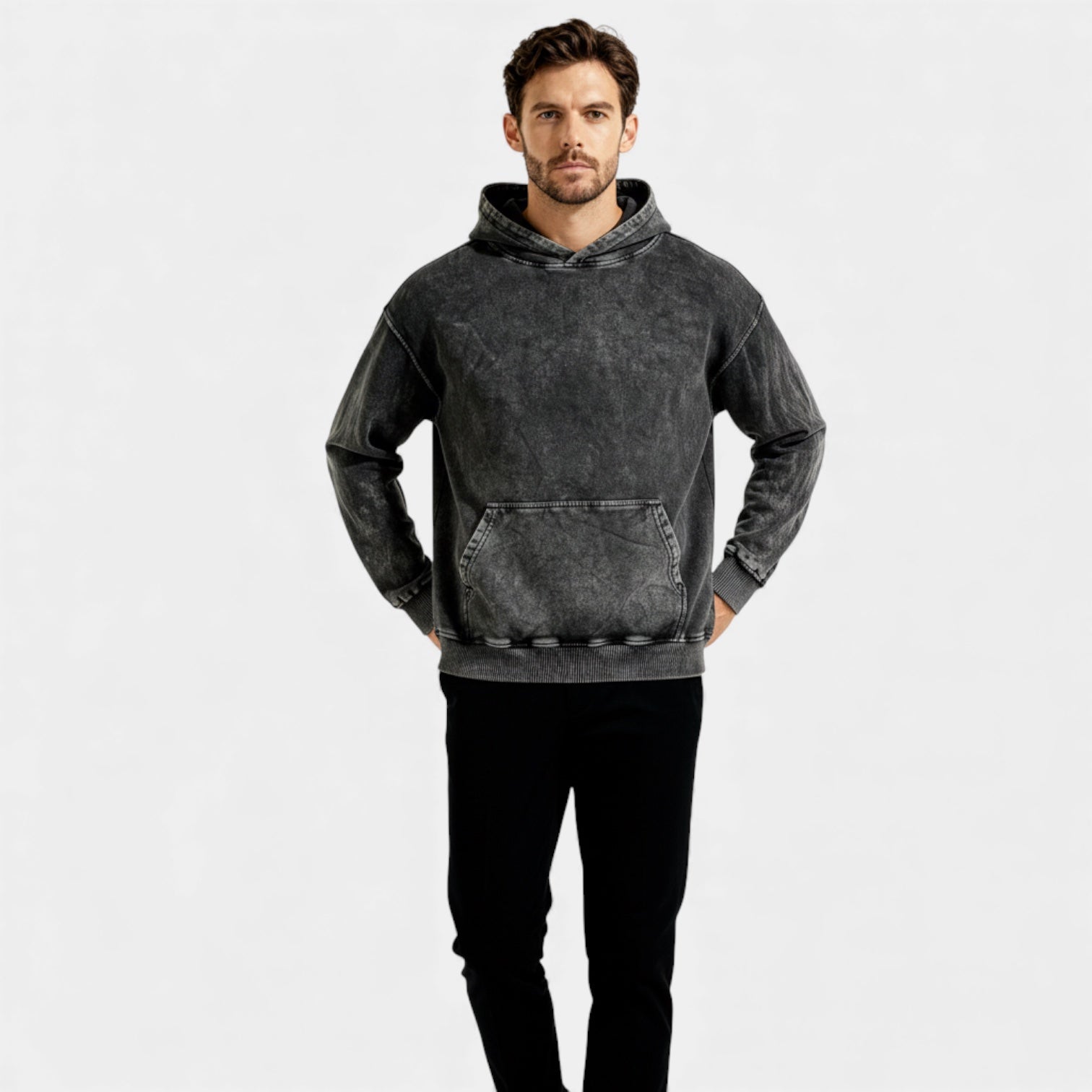 Men's Washed Hoodie – Vintage Finish, Relaxed Fit