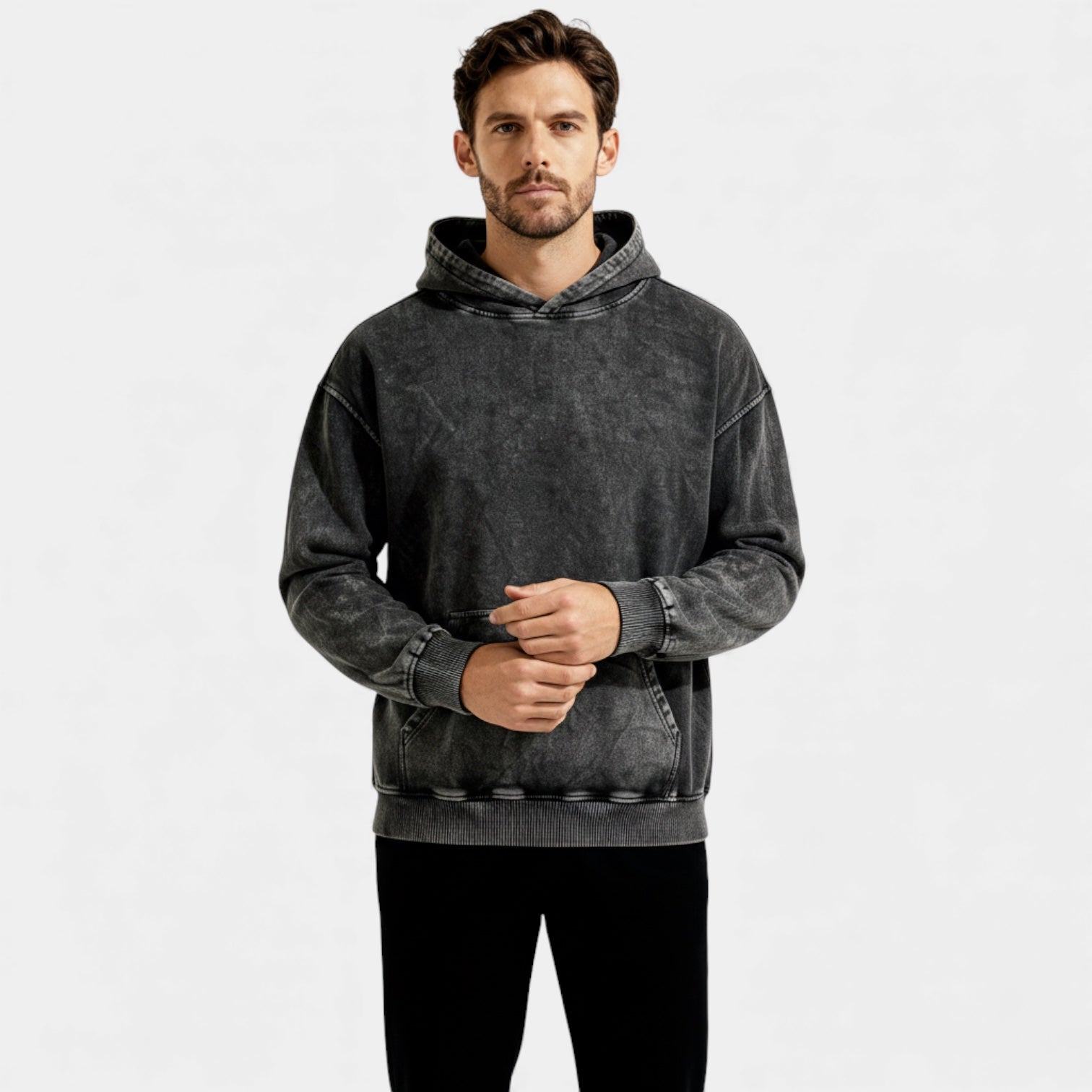 Men's Washed Hoodie – Vintage Finish, Relaxed Fit