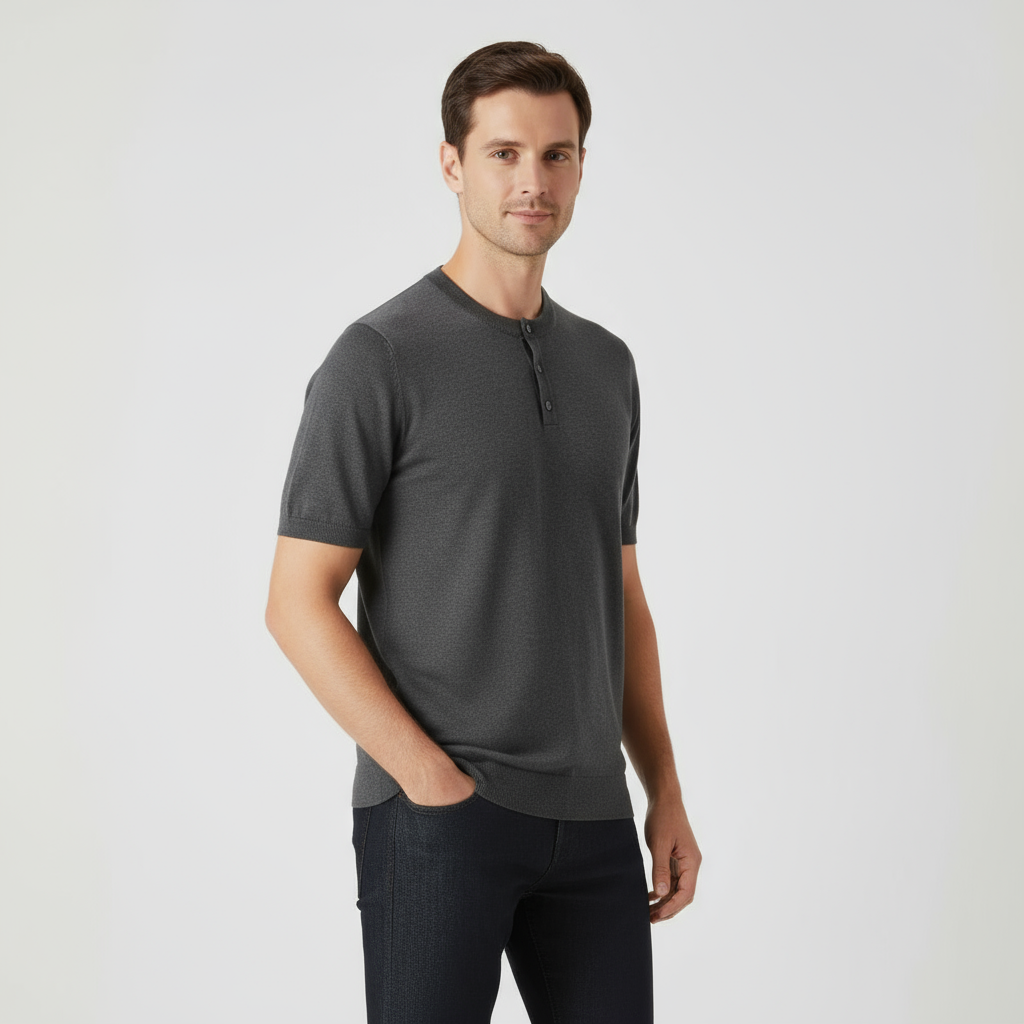 Cotton Henley T-Shirt