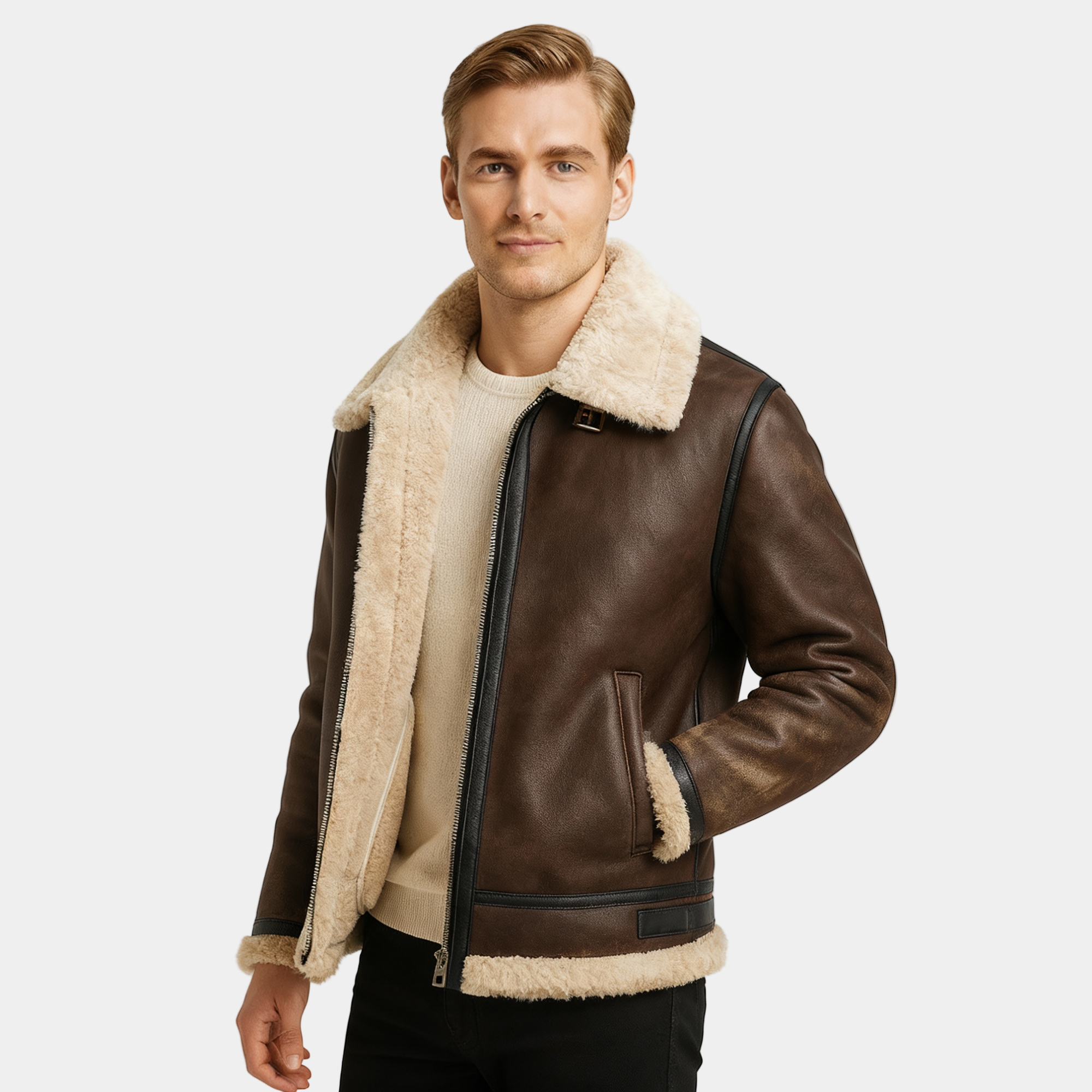 Men’s Leather Aviator Jacket