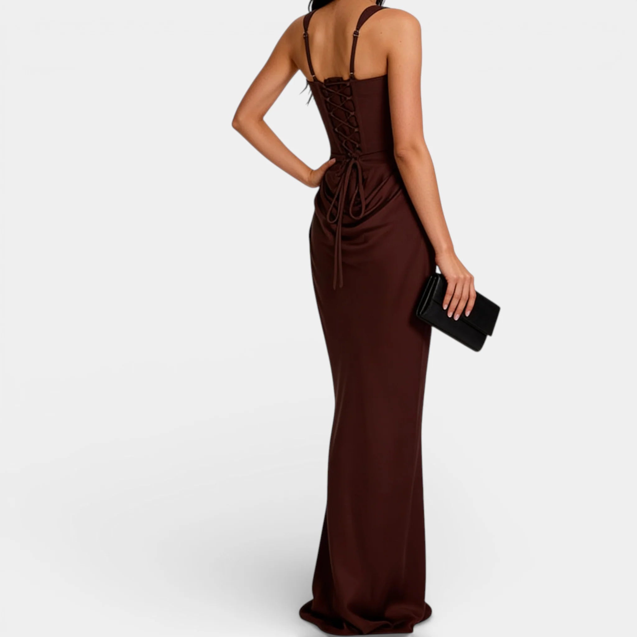 Women’s Pleated Off-Shoulder Maxi Dress - Square Neck