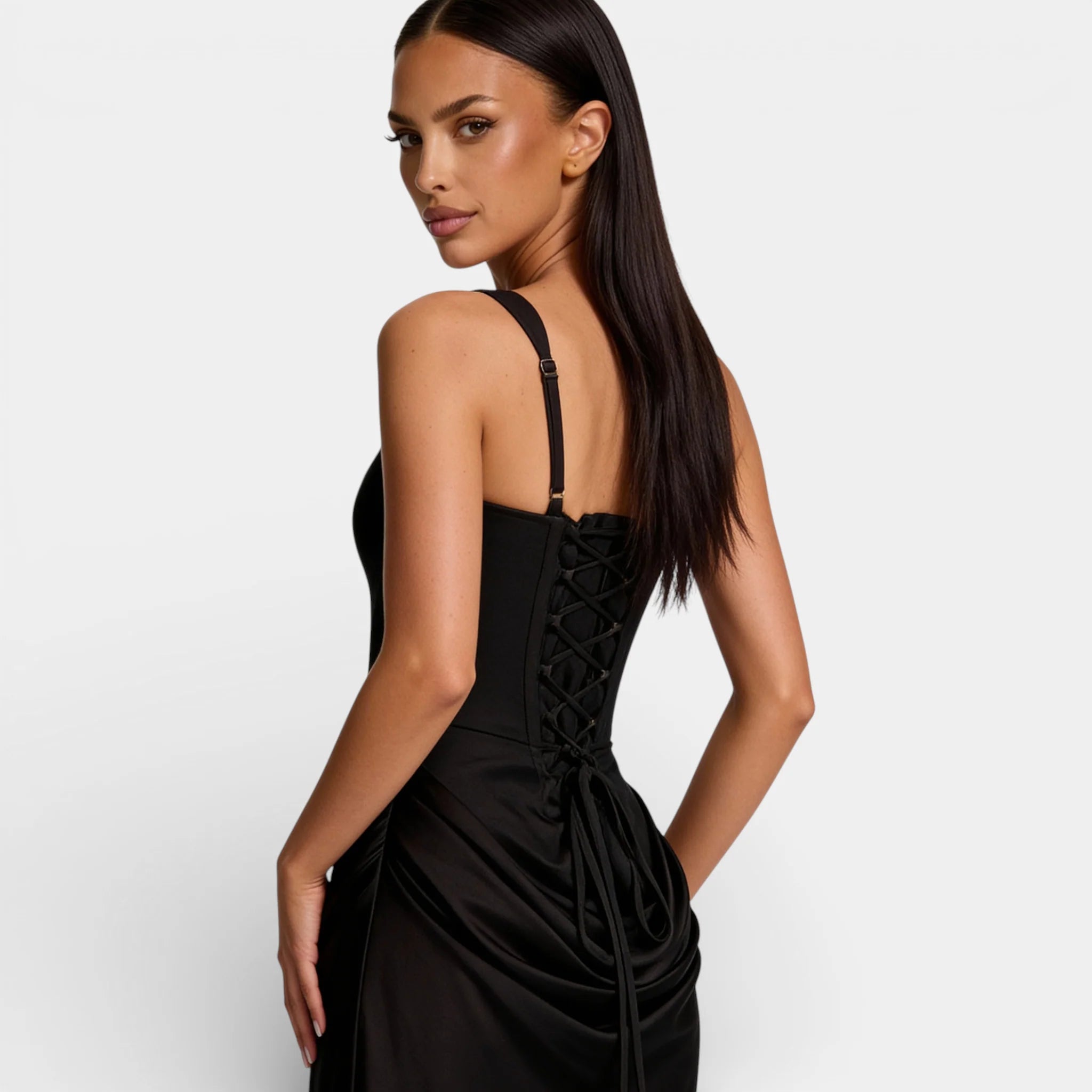 Women’s Pleated Off-Shoulder Maxi Dress - Square Neck