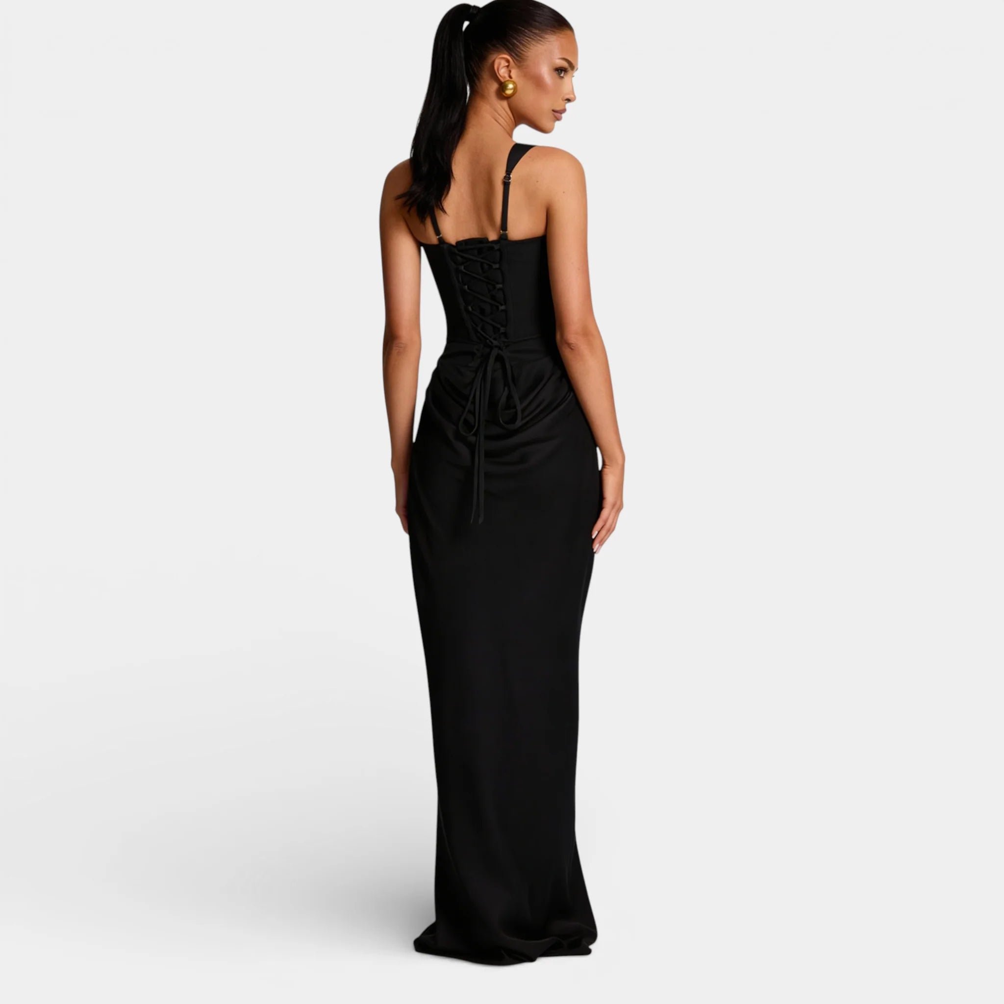 Women’s Pleated Off-Shoulder Maxi Dress - Square Neck