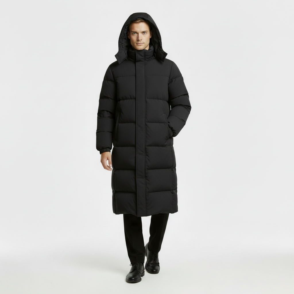 Men's Long Puffer Coat - Winter Jacket Parka