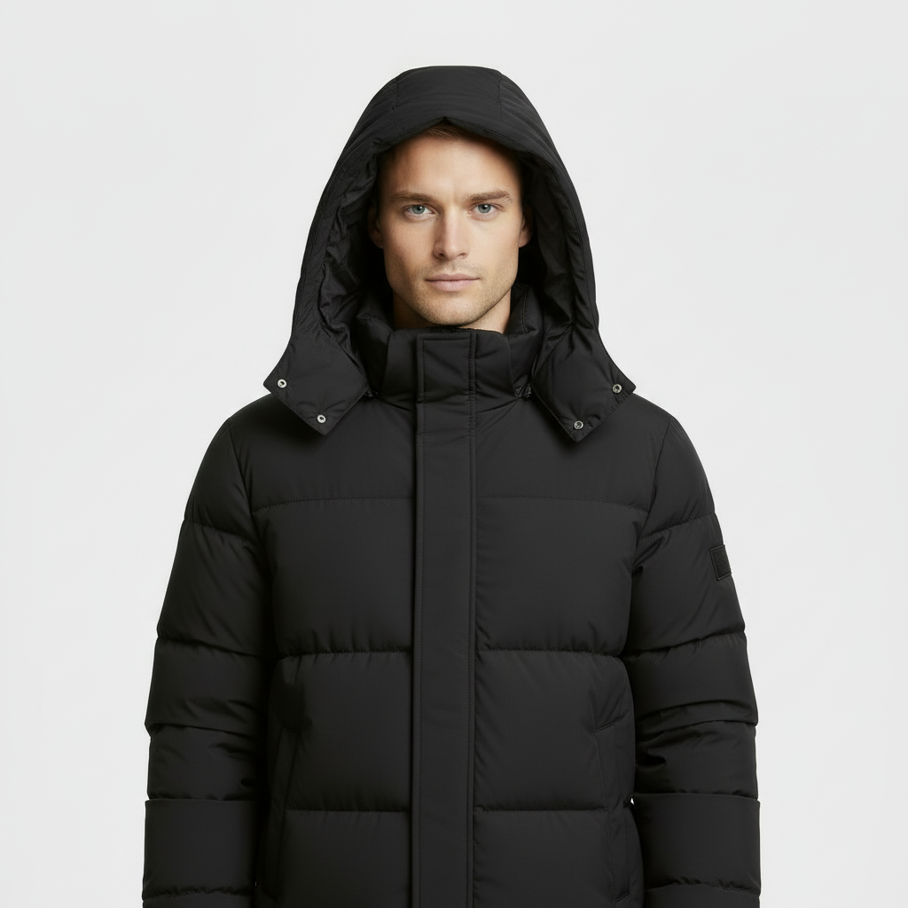 Men's Long Puffer Coat - Winter Jacket Parka