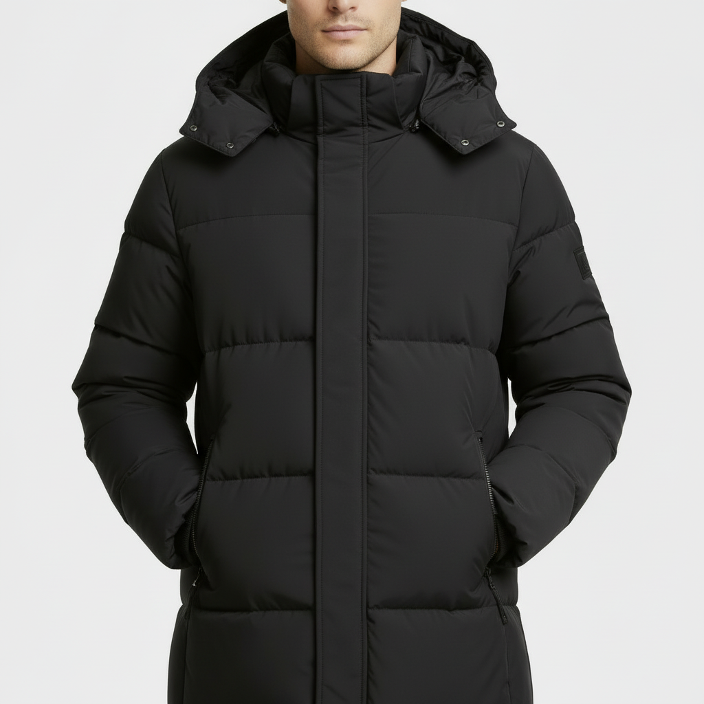 Men's Long Puffer Coat - Winter Jacket Parka