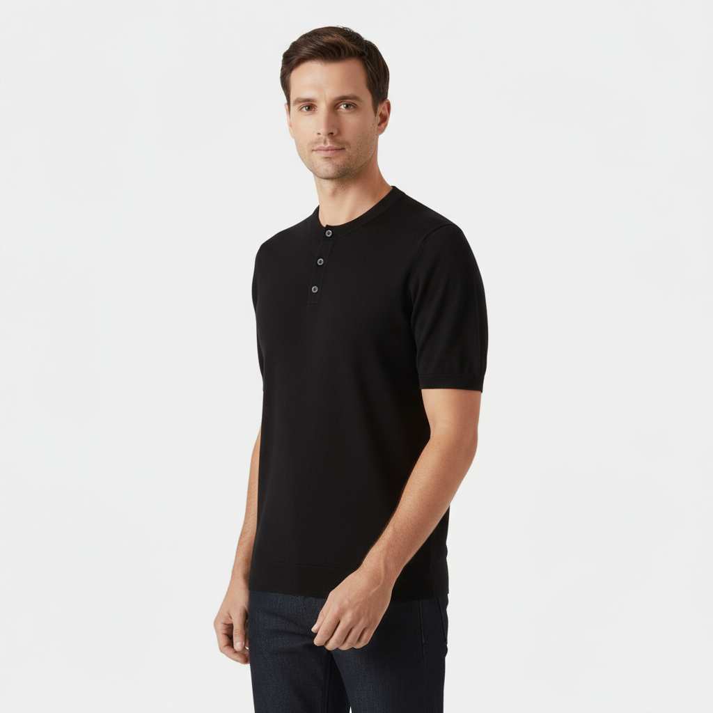 Cotton Henley T-Shirt