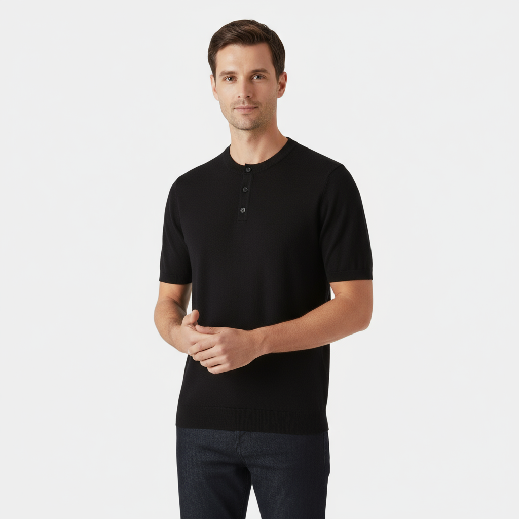 Cotton Henley T-Shirt