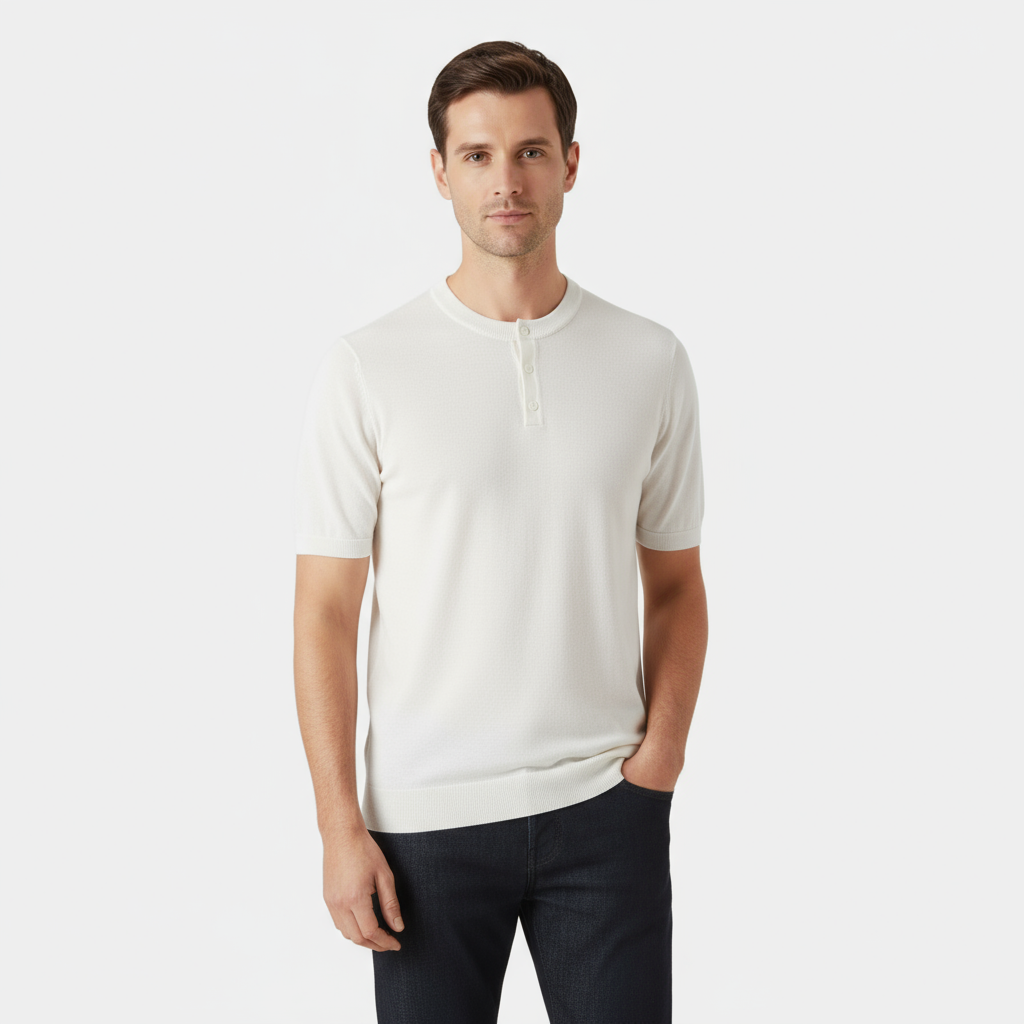 Cotton Henley T-Shirt