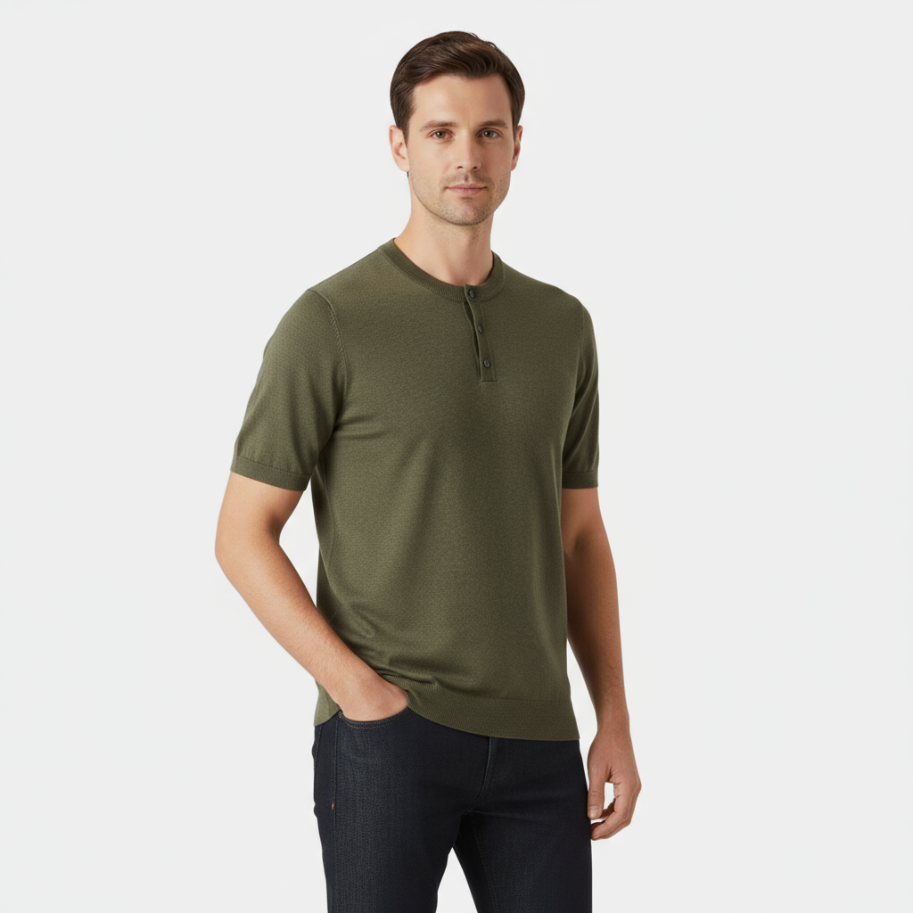 Cotton Henley T-Shirt