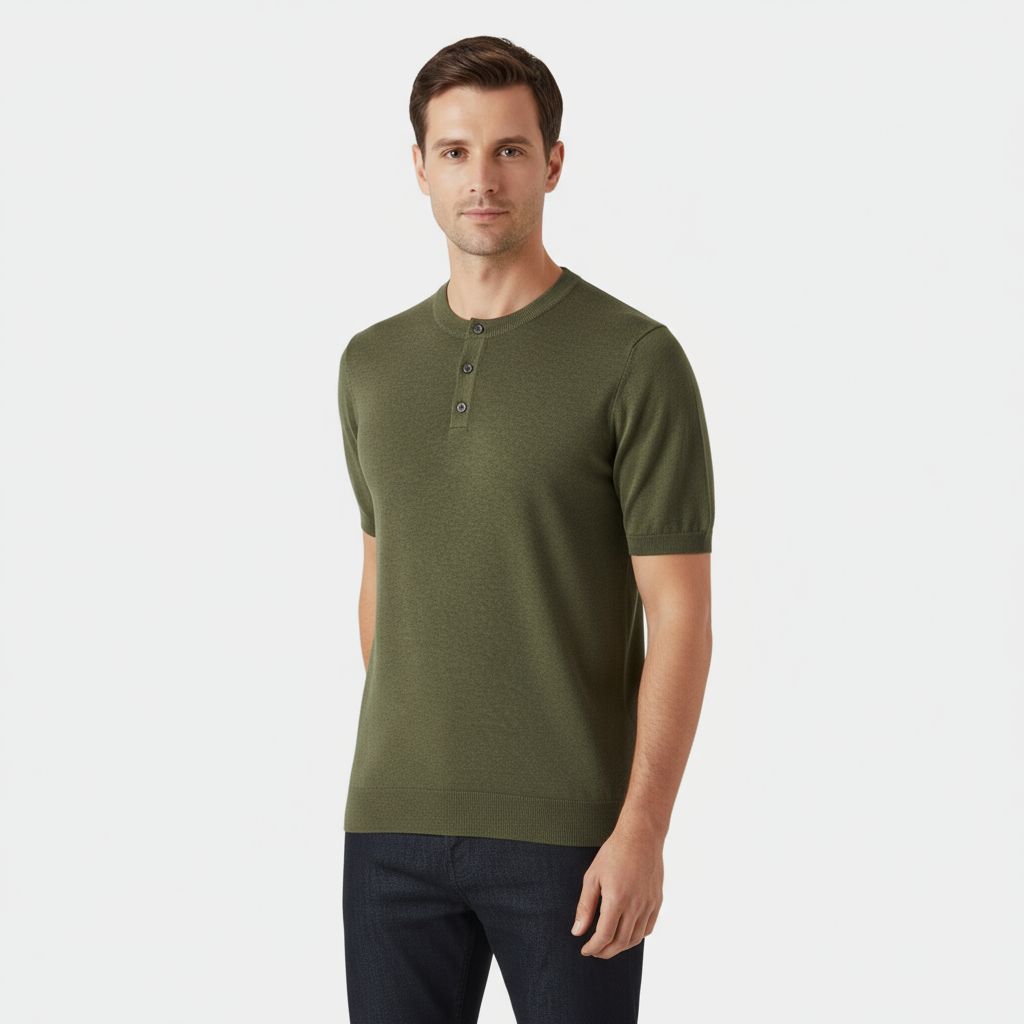 Cotton Henley T-Shirt