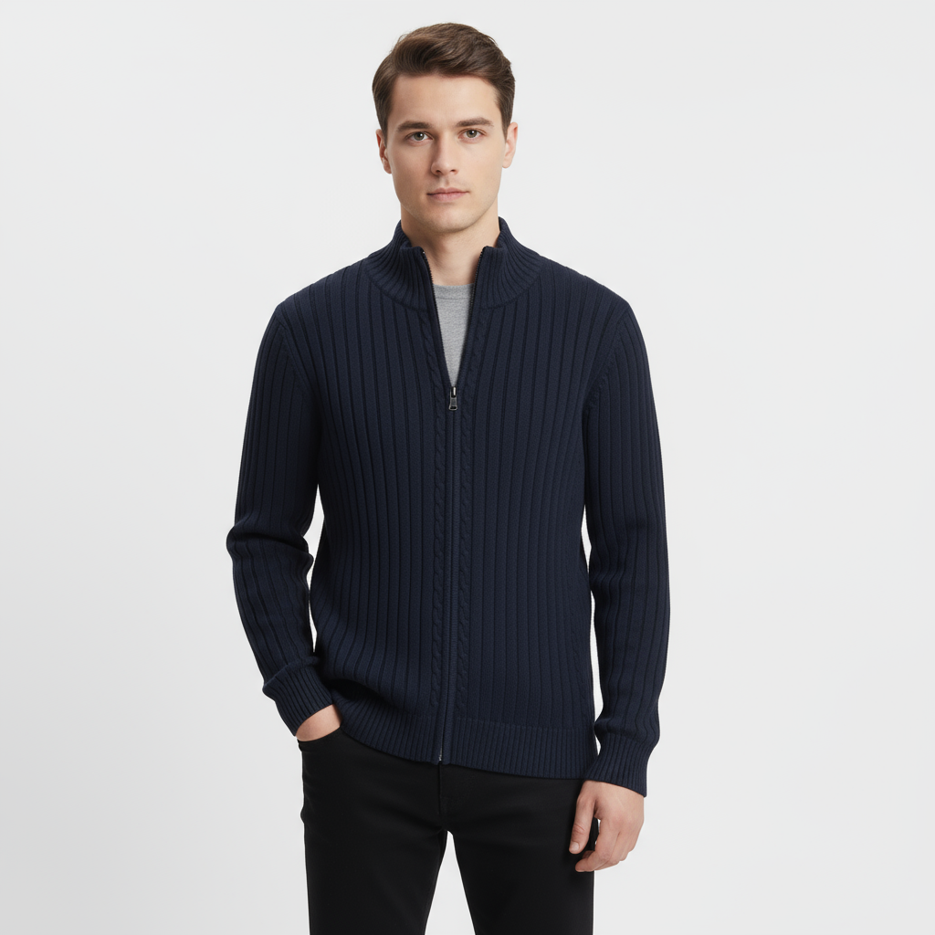 Men’s Ribbed Zip Cardigan