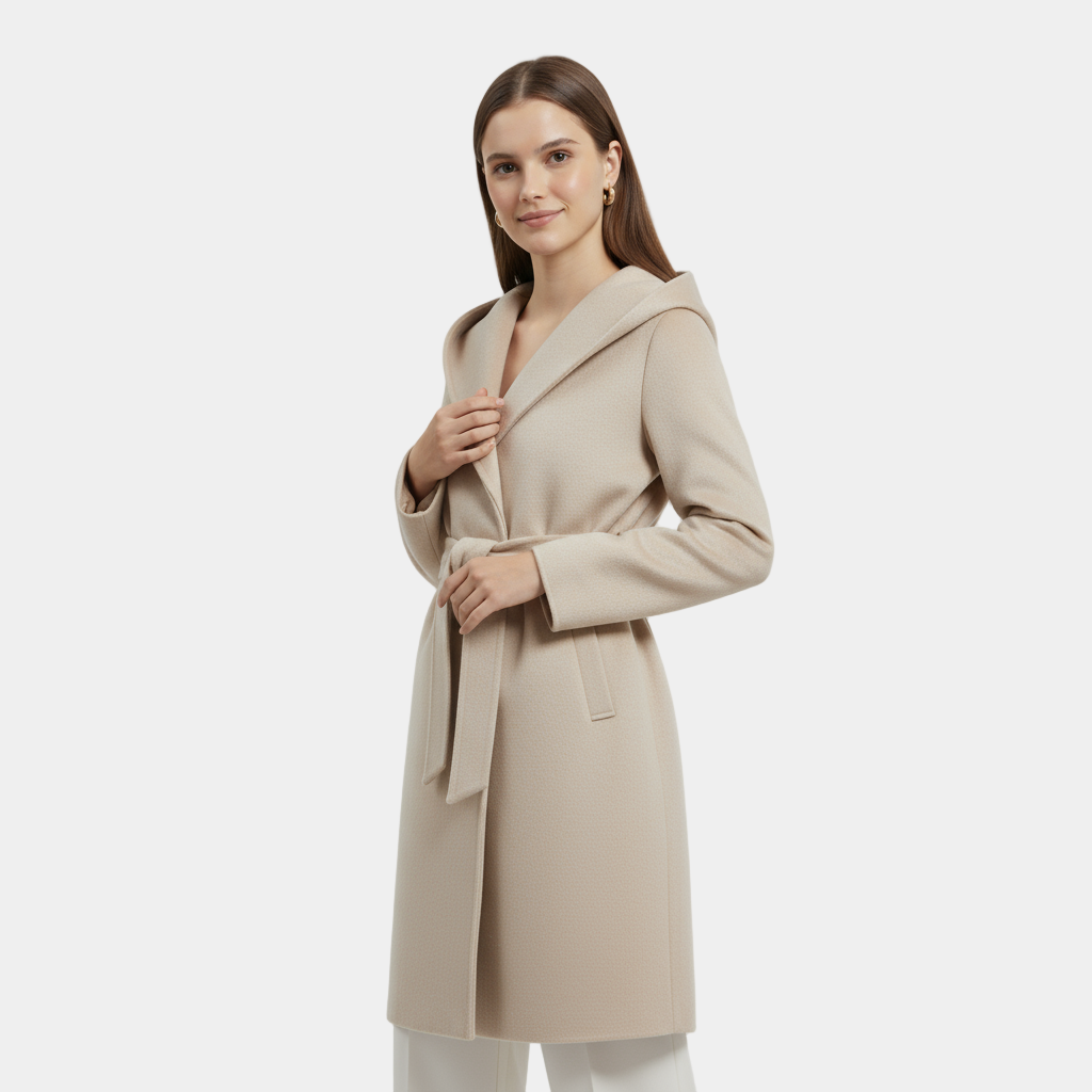 Women’s Wool Belted Knee-Length Coat