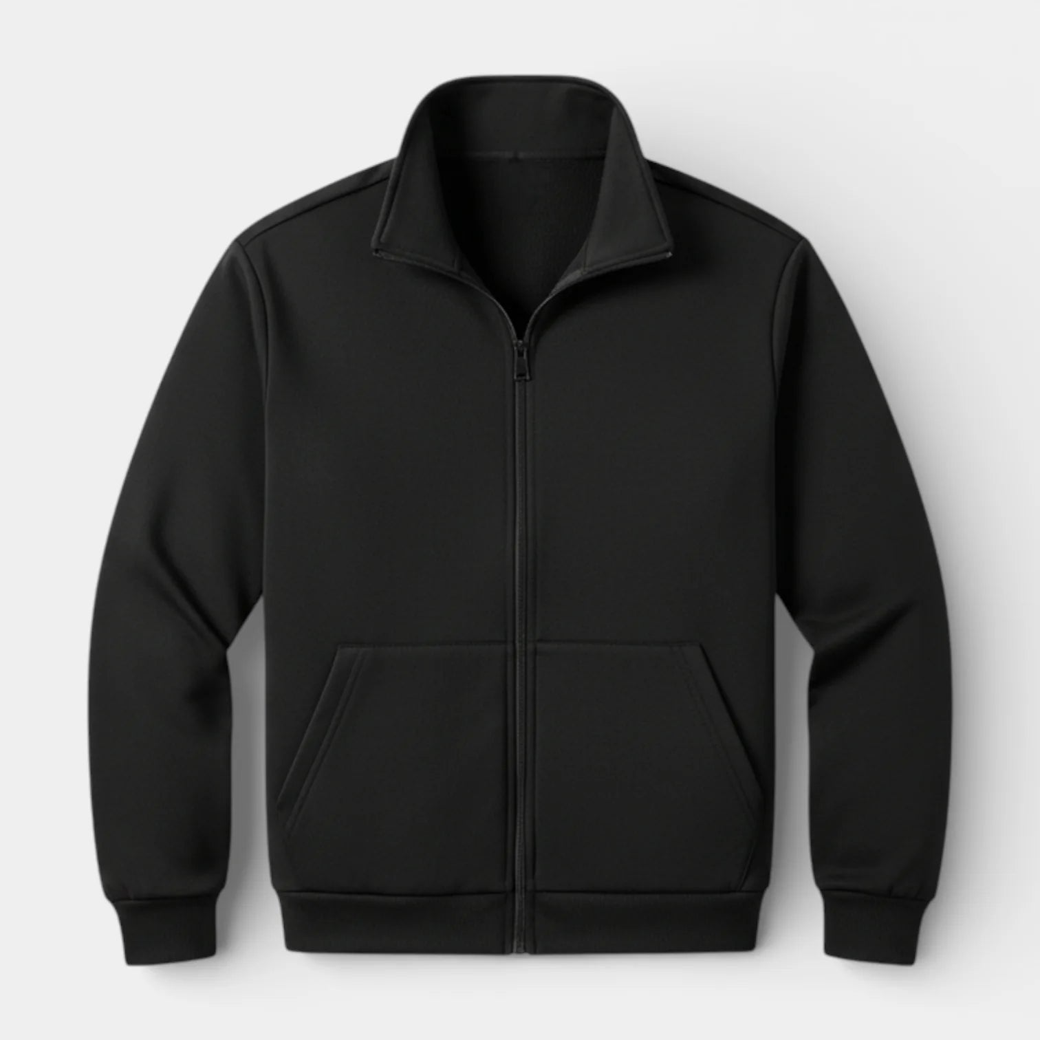 Men’s Casual Zip-Up Sweat Jacket – Stand Collar