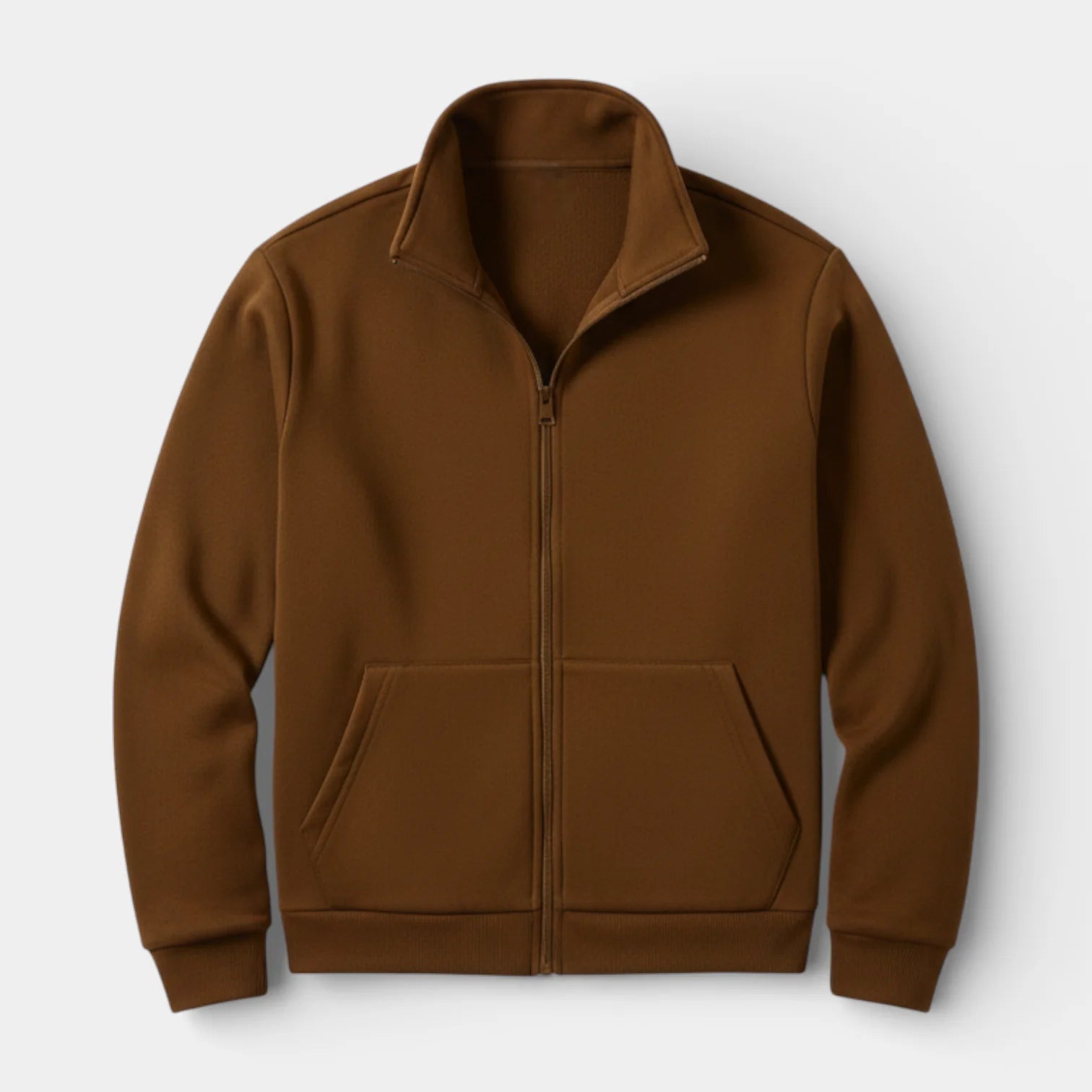 Men’s Casual Zip-Up Sweat Jacket – Stand Collar