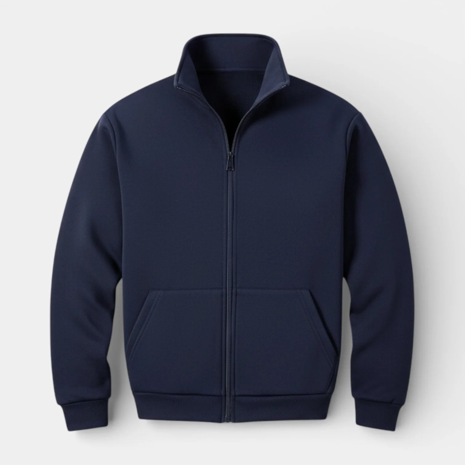 Men’s Casual Zip-Up Sweat Jacket – Stand Collar