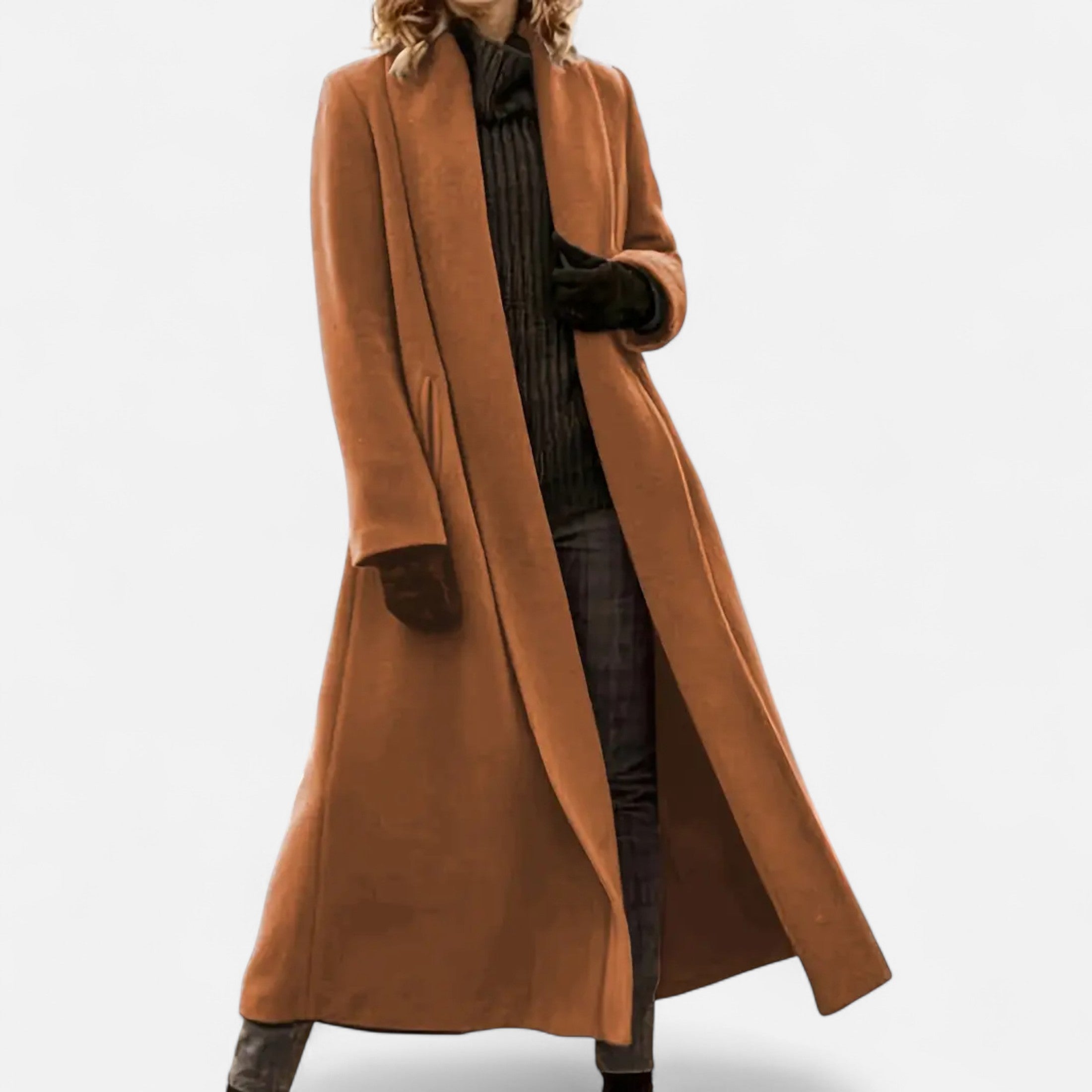 Long Plus-Size Trench Coat