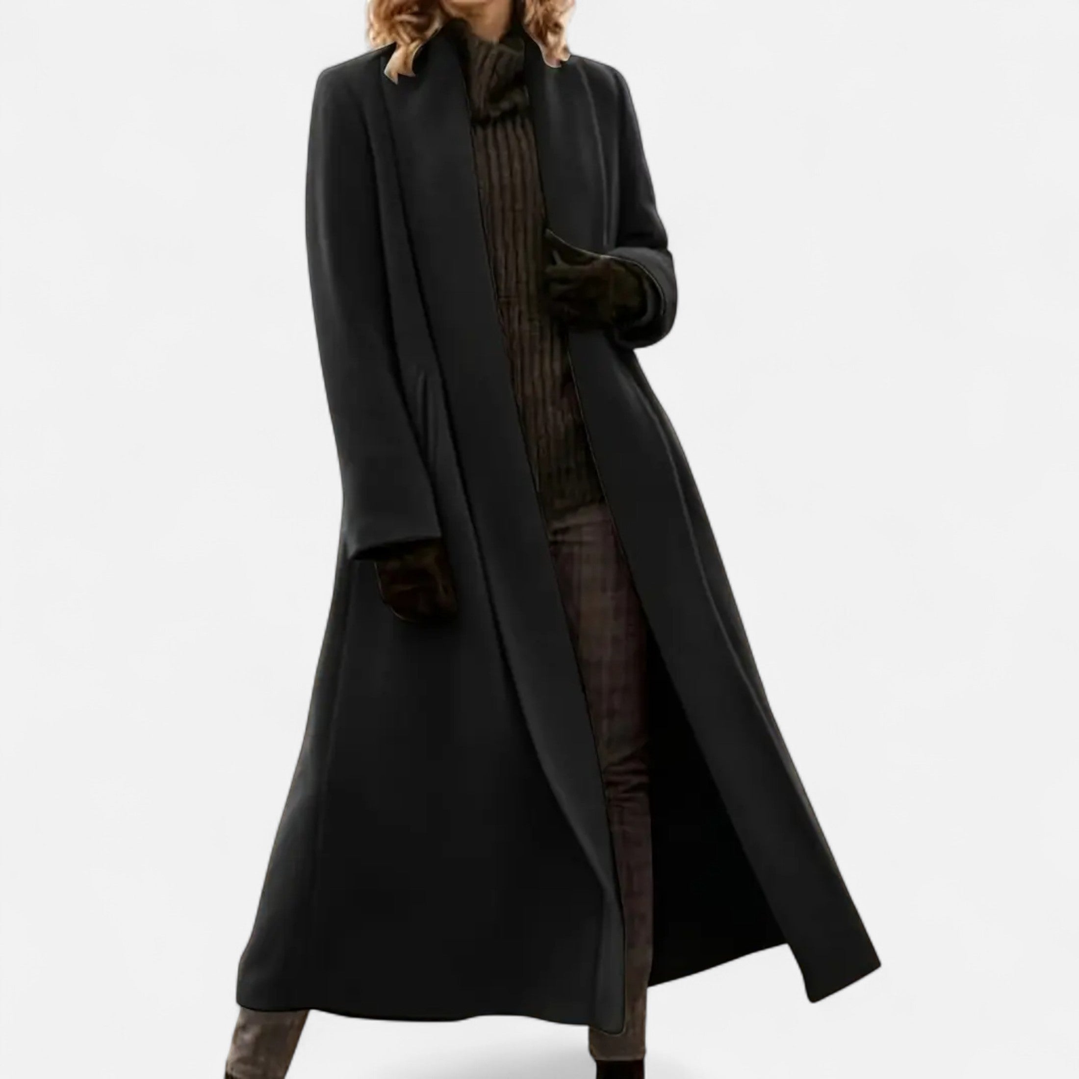 Long Plus-Size Trench Coat